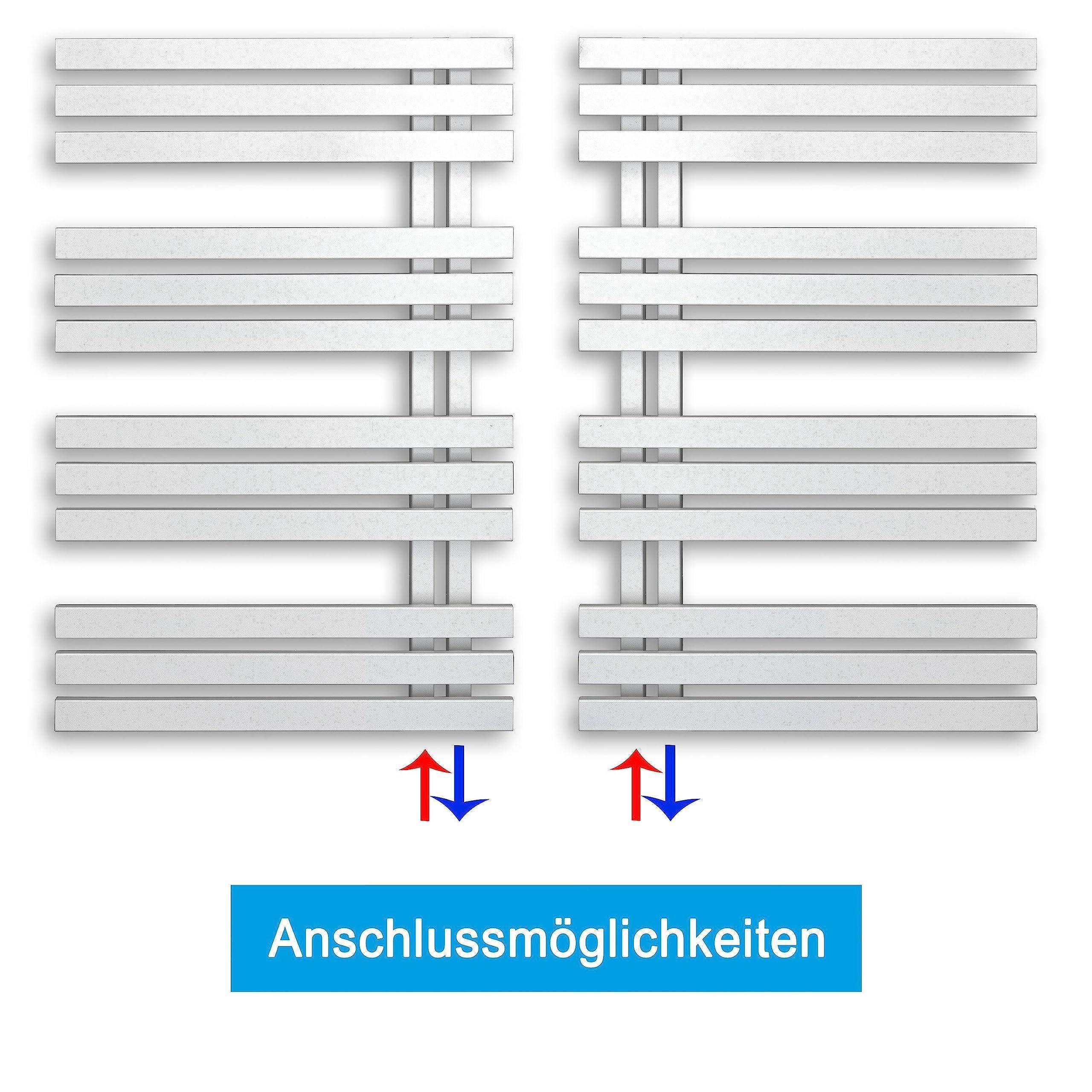 Badheizkörper weiß Anschluss links rechts seitlich offen