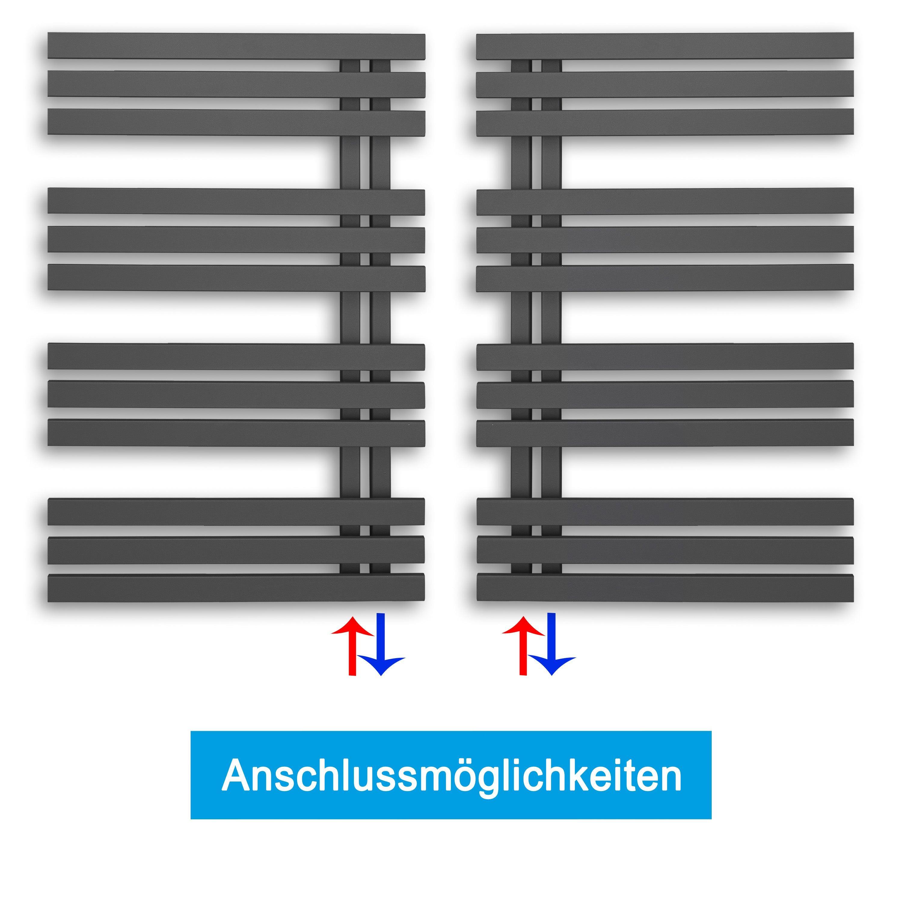 Handtuchheizkörper anthrazit Paneel Heizkörper mit Anschluss links rechts Seitenanschluss