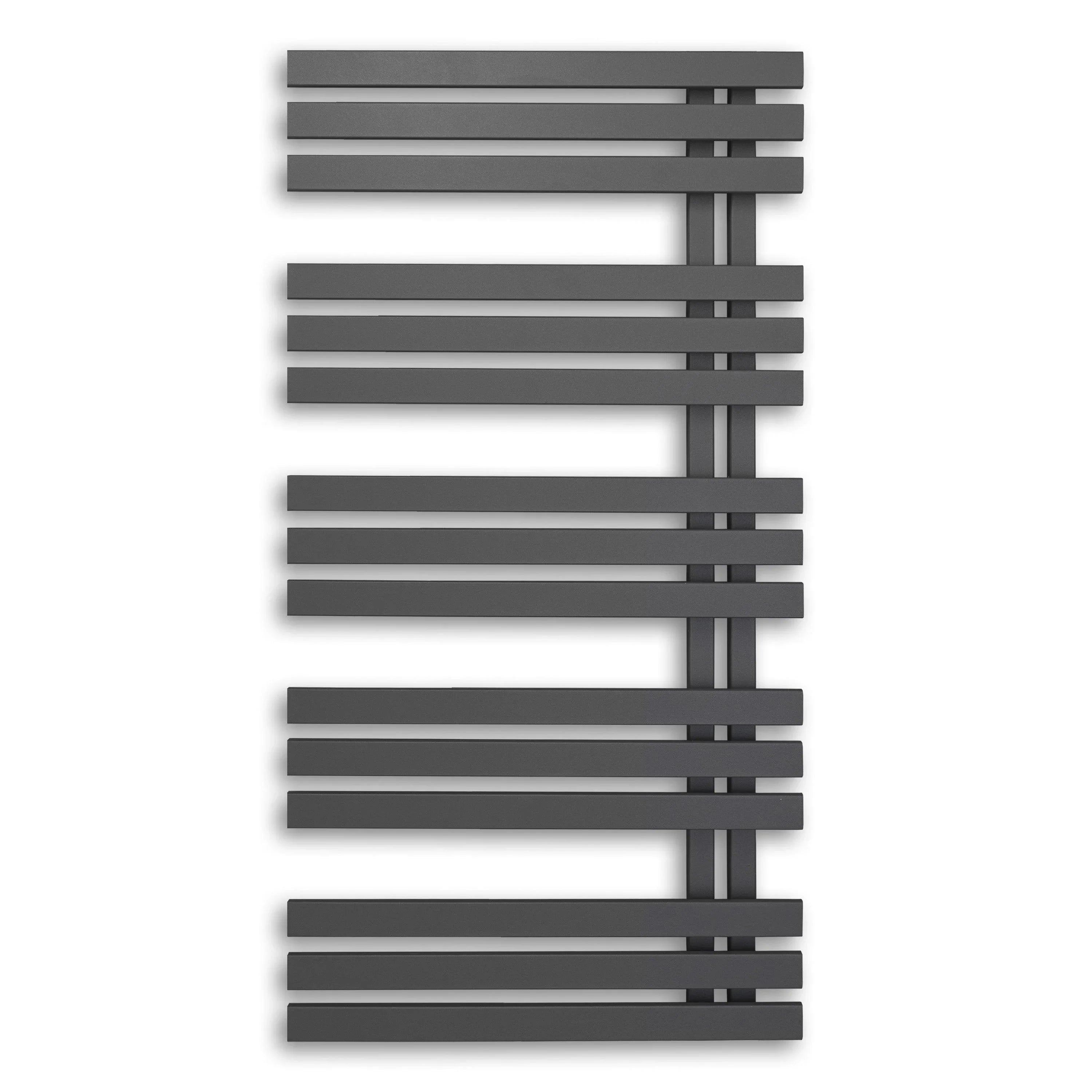 Radiateur sèche-serviettes panneau anthracite avec raccordement côté gauche et côté droit