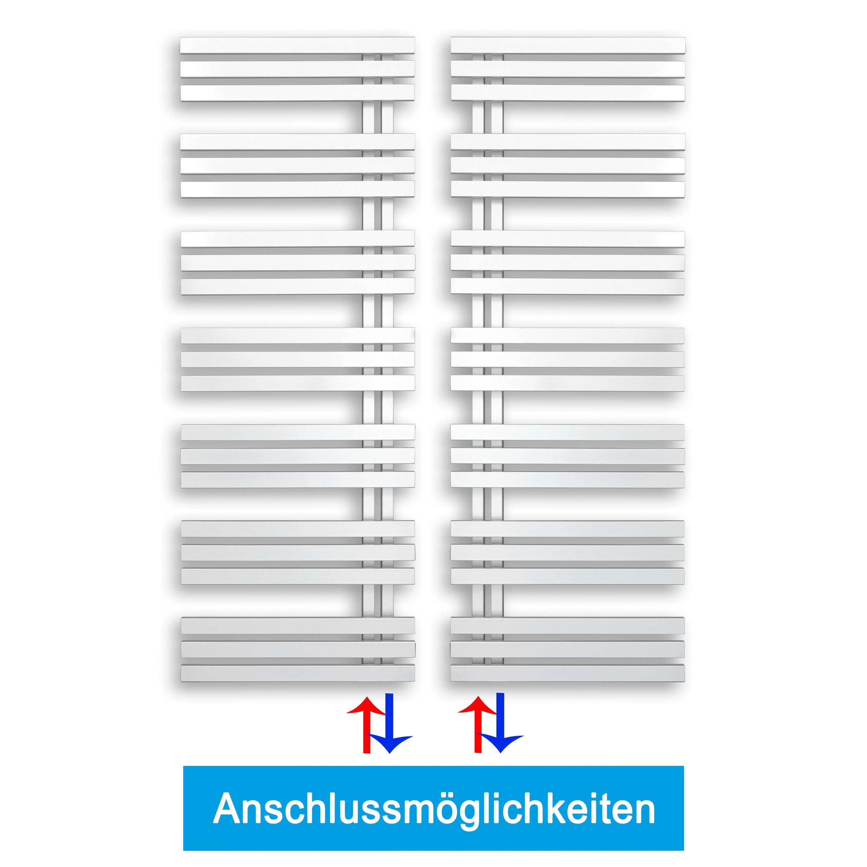 Handtuchheizkörper Paneel weiß matt Heizkörper mit Anschluss links rechts Seitenanschluss