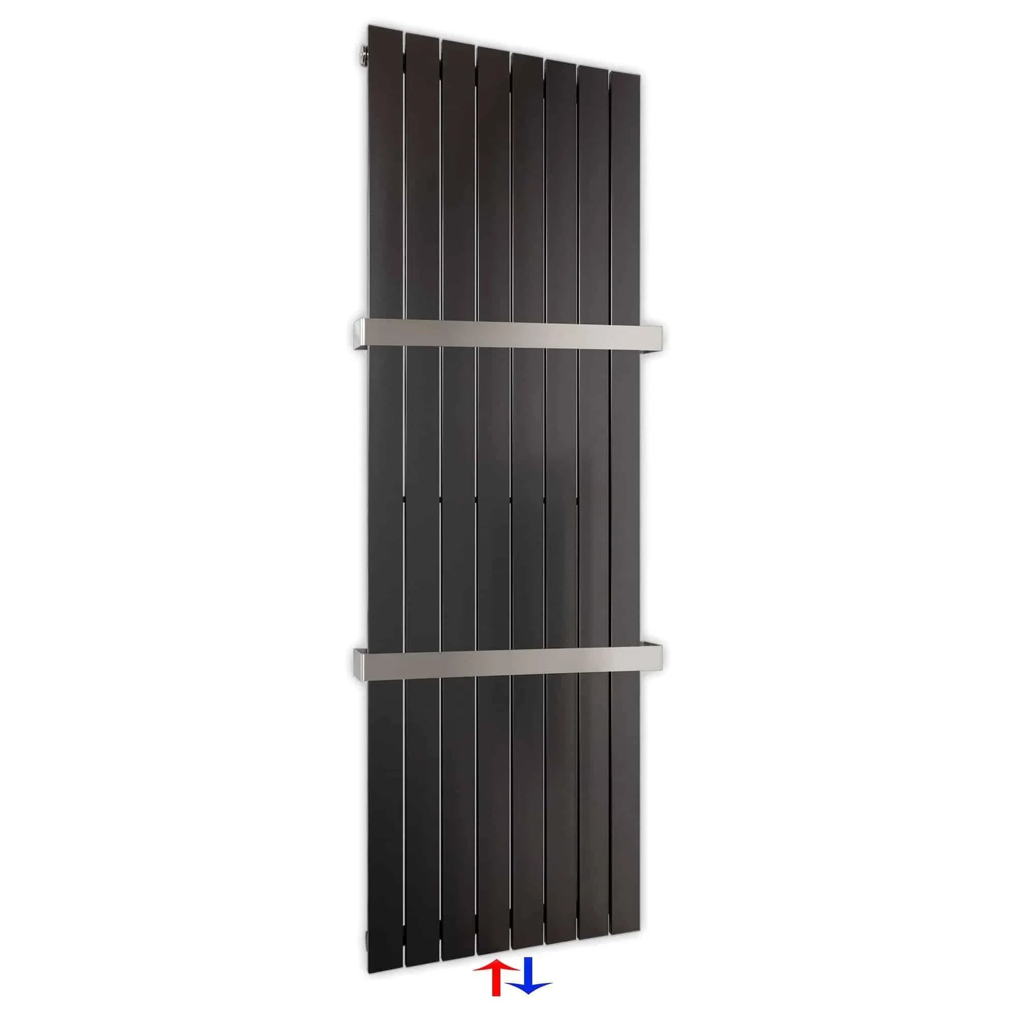 Radiateur panneau avec raccordement central anthracite avec sèche-serviettes
