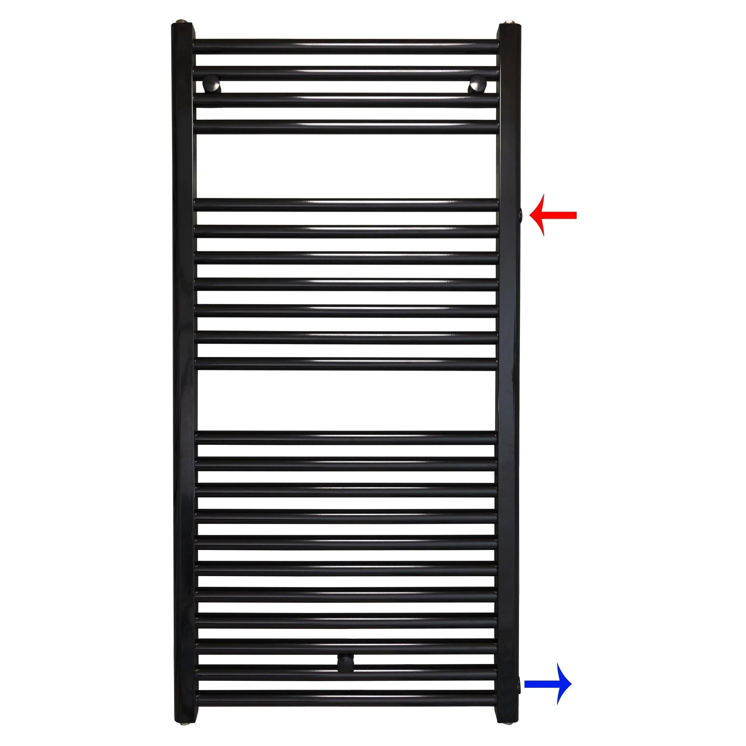 Badheizkörper Austauschheizkörper 1160 x 600 links rechts Seitenanschluss Nabenanschluss seitlicher Anschluss 850 Renovierung schwarz - heizkoerper.shop