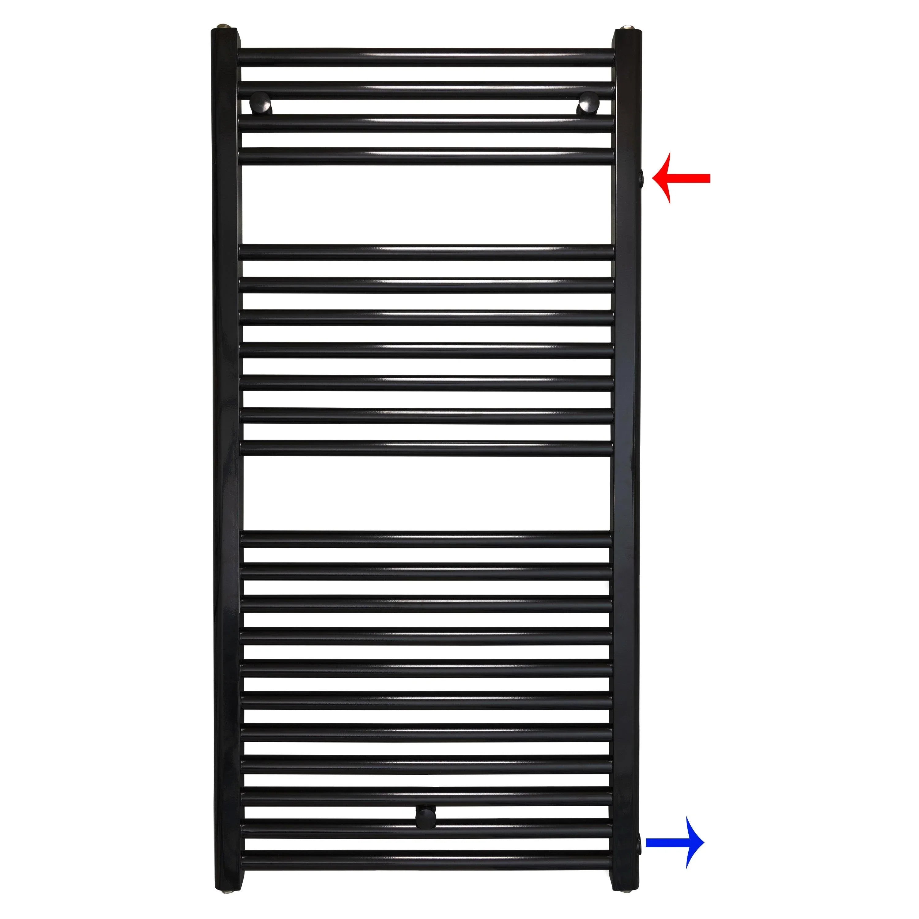 Badheizkörper Austauschheizkörper 1160 x 600 links rechts Seitenanschluss Nabenanschluss seitlicher Anschluss 900 940 Renovierung schwarz - heizkoerper.shop