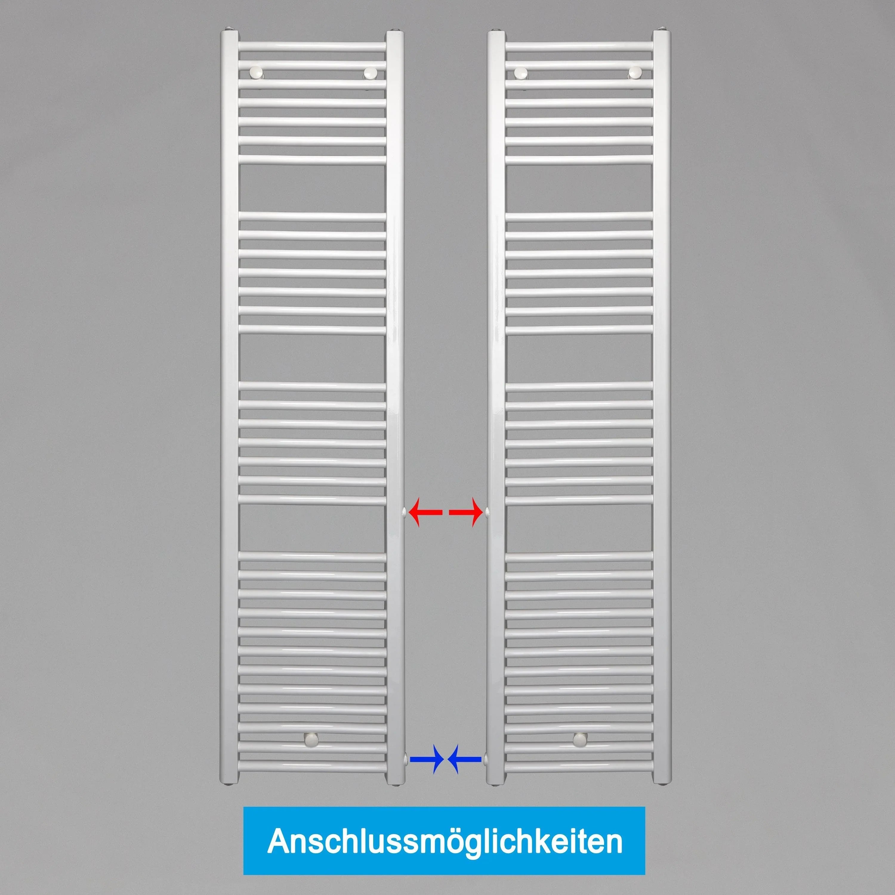 Handtuchheizkörper Austauschheizkörper links rechts Seitenanschluss Nabenanschluss seitlicher Anschluss Renovierung Bad