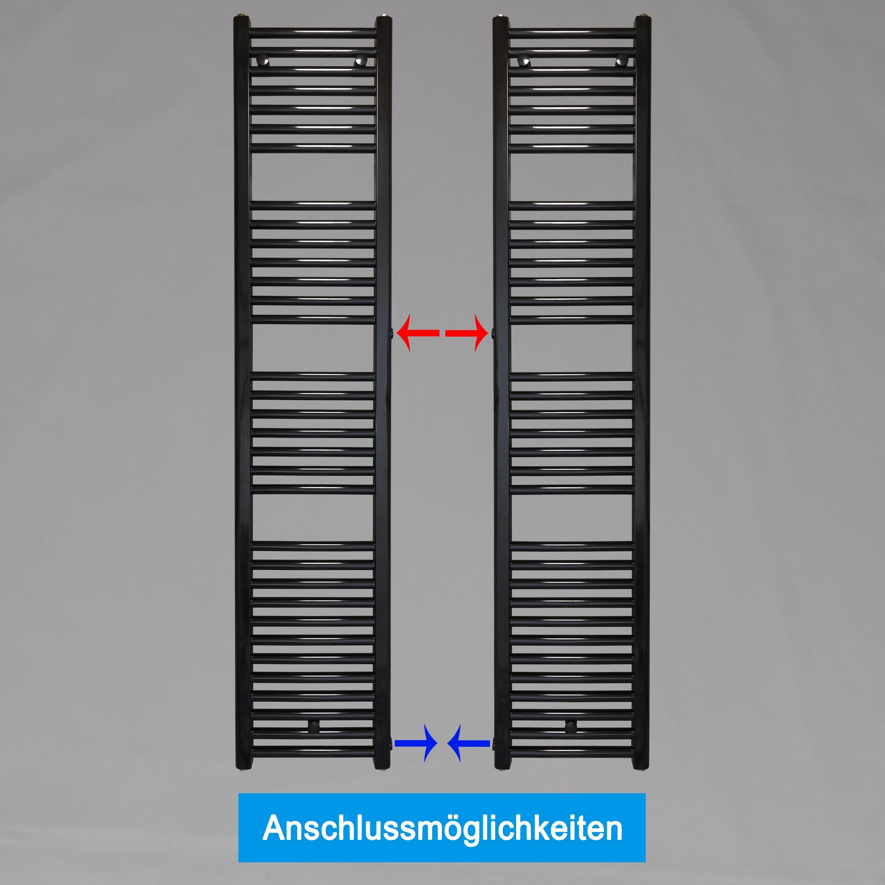 Badheizkörper Austauschheizkörper schwarz links rechts Seitenanschluss