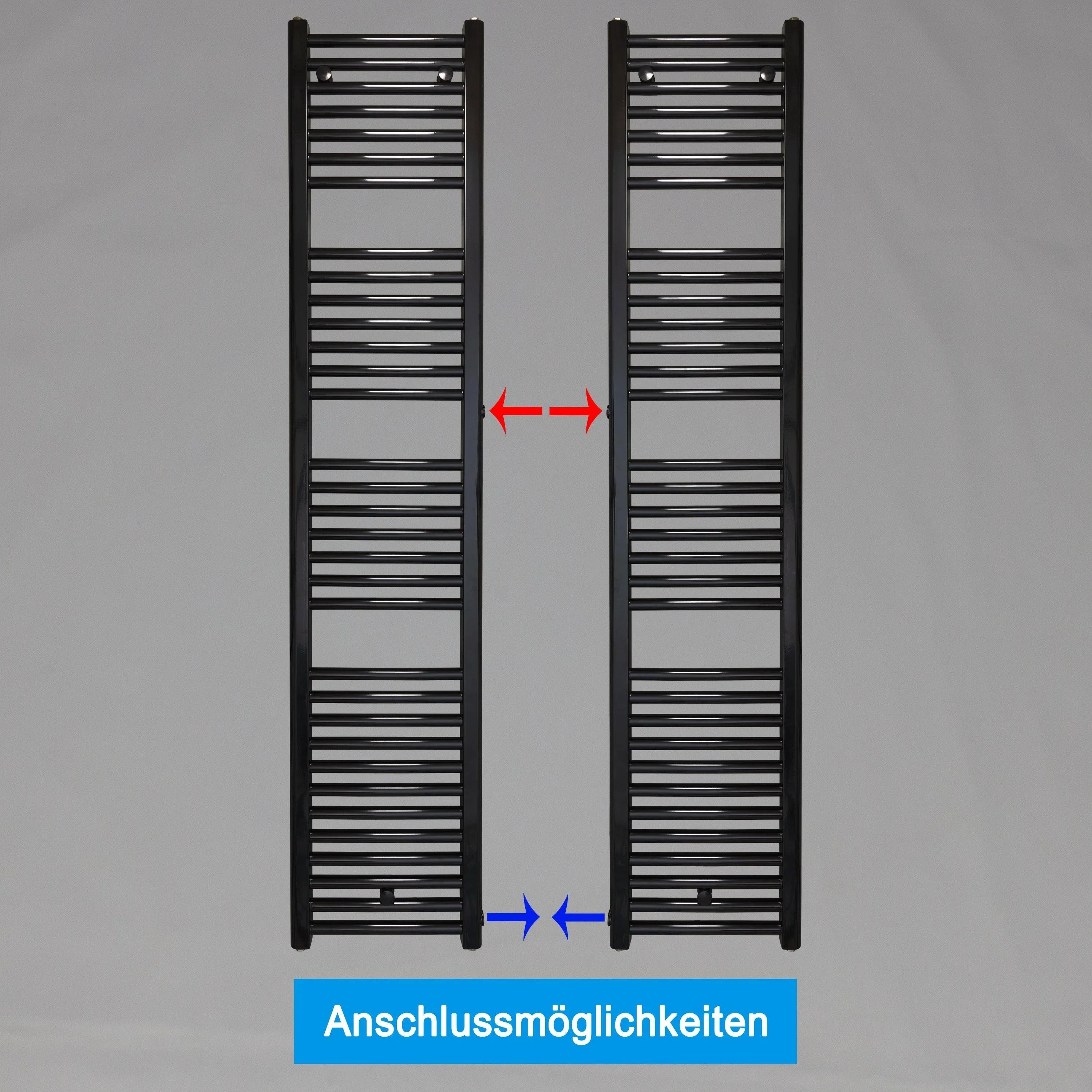 Badheizkörper Austauschheizkörper schwarz links rechts Seitenanschluss
