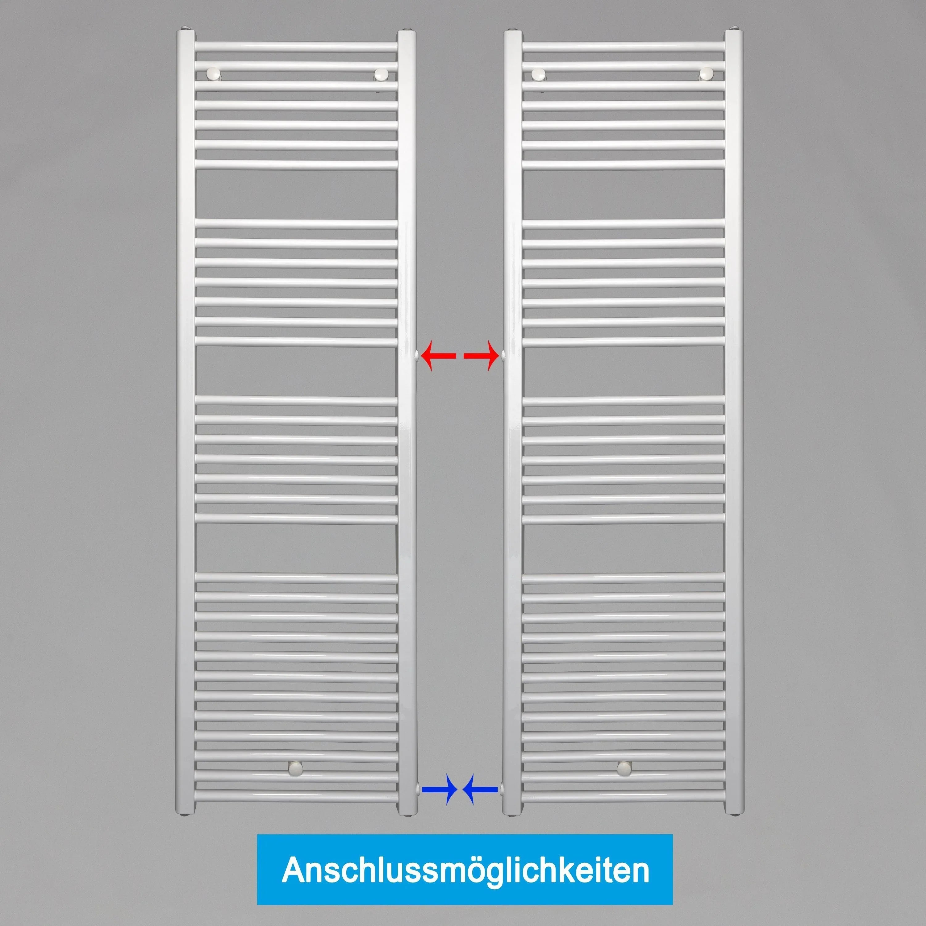 Badheizkörper Austauschheizkörper weiß links rechts Seitenanschluss