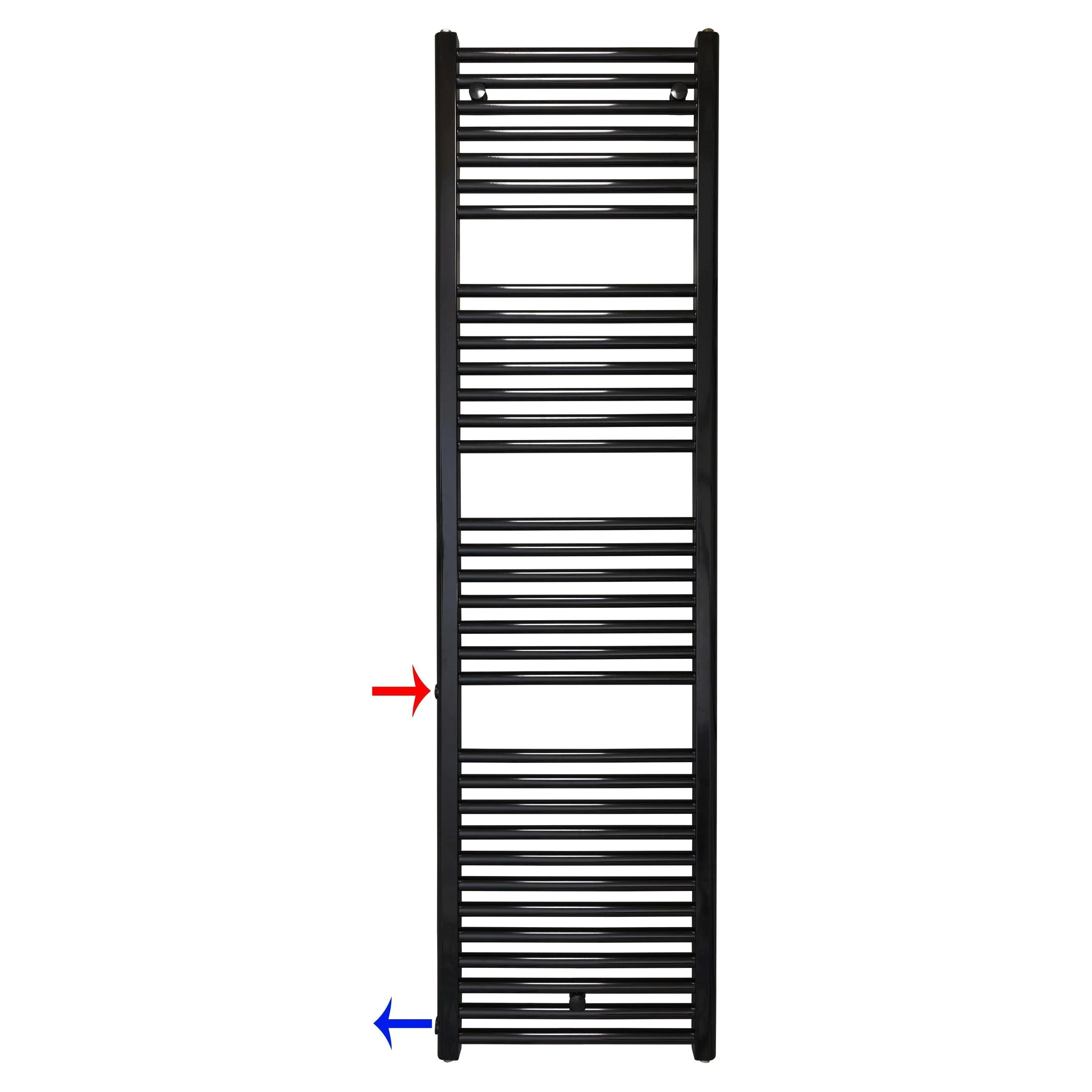 Radiateur sèche-serviettes de remplacement radiateur noir côté gauche droit connexion moyeu connexion côté connexion rénovation salle de bain