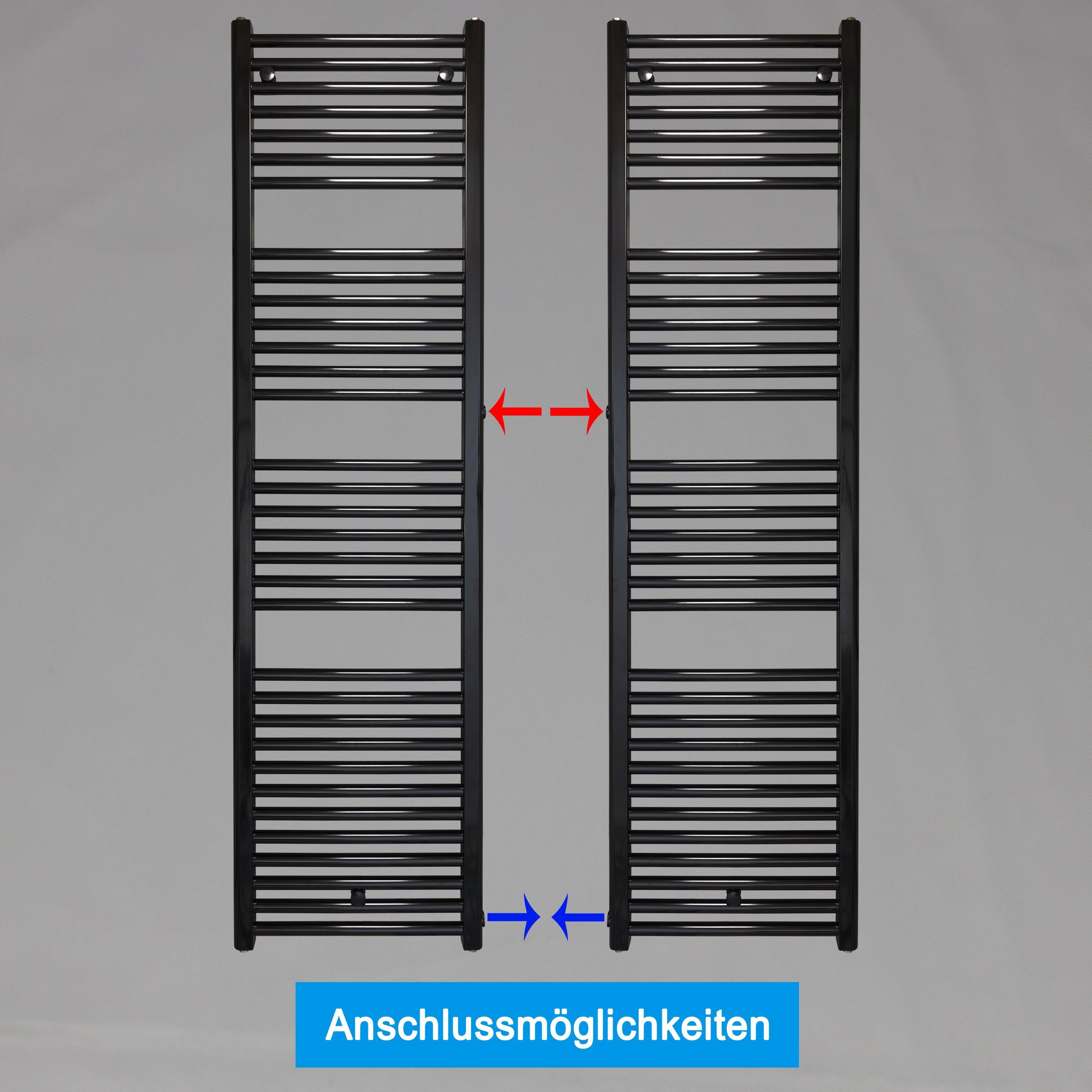 Badheizkörper Austauschheizkörper schwarz links rechts Seitenanschluss