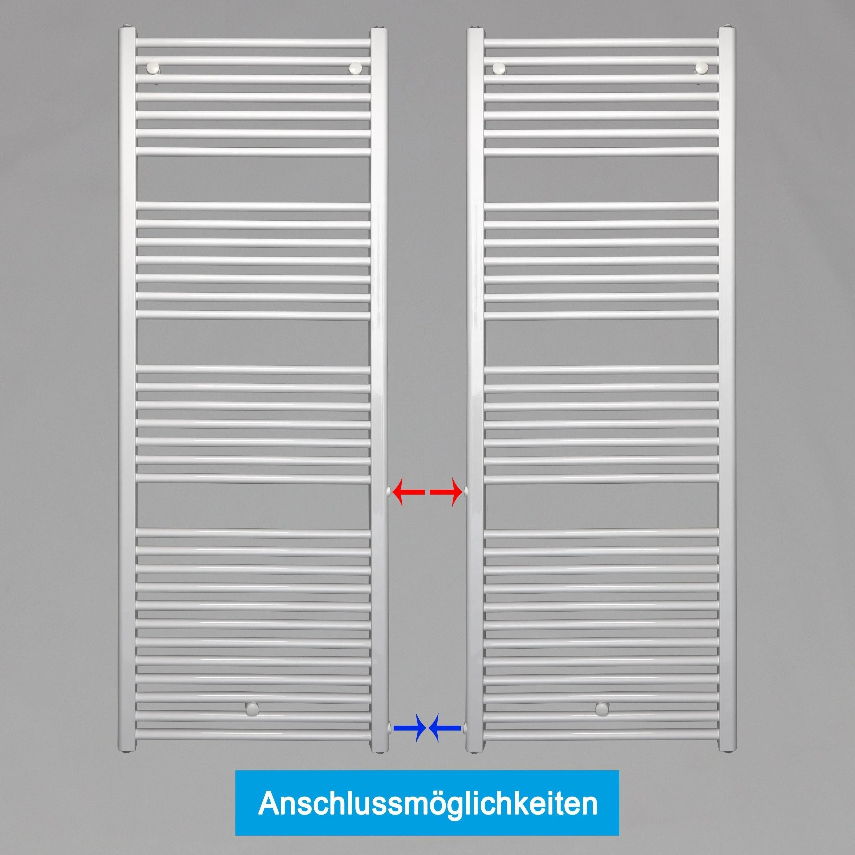 Badheizkörper Austauschheizkörper weiß links rechts Seitenanschluss