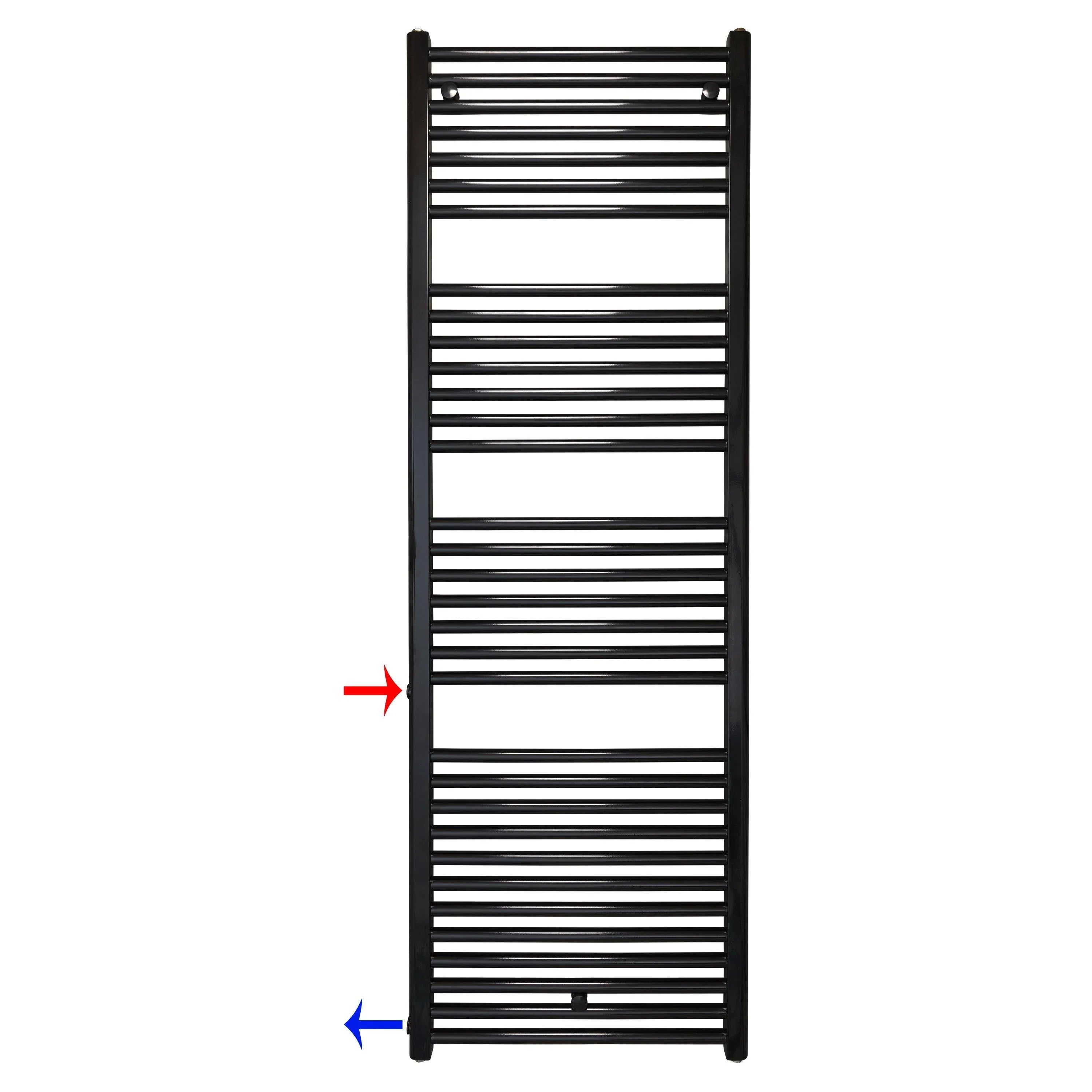 Radiateur sèche-serviettes de remplacement radiateur noir côté gauche droit connexion moyeu connexion côté connexion rénovation salle de bain