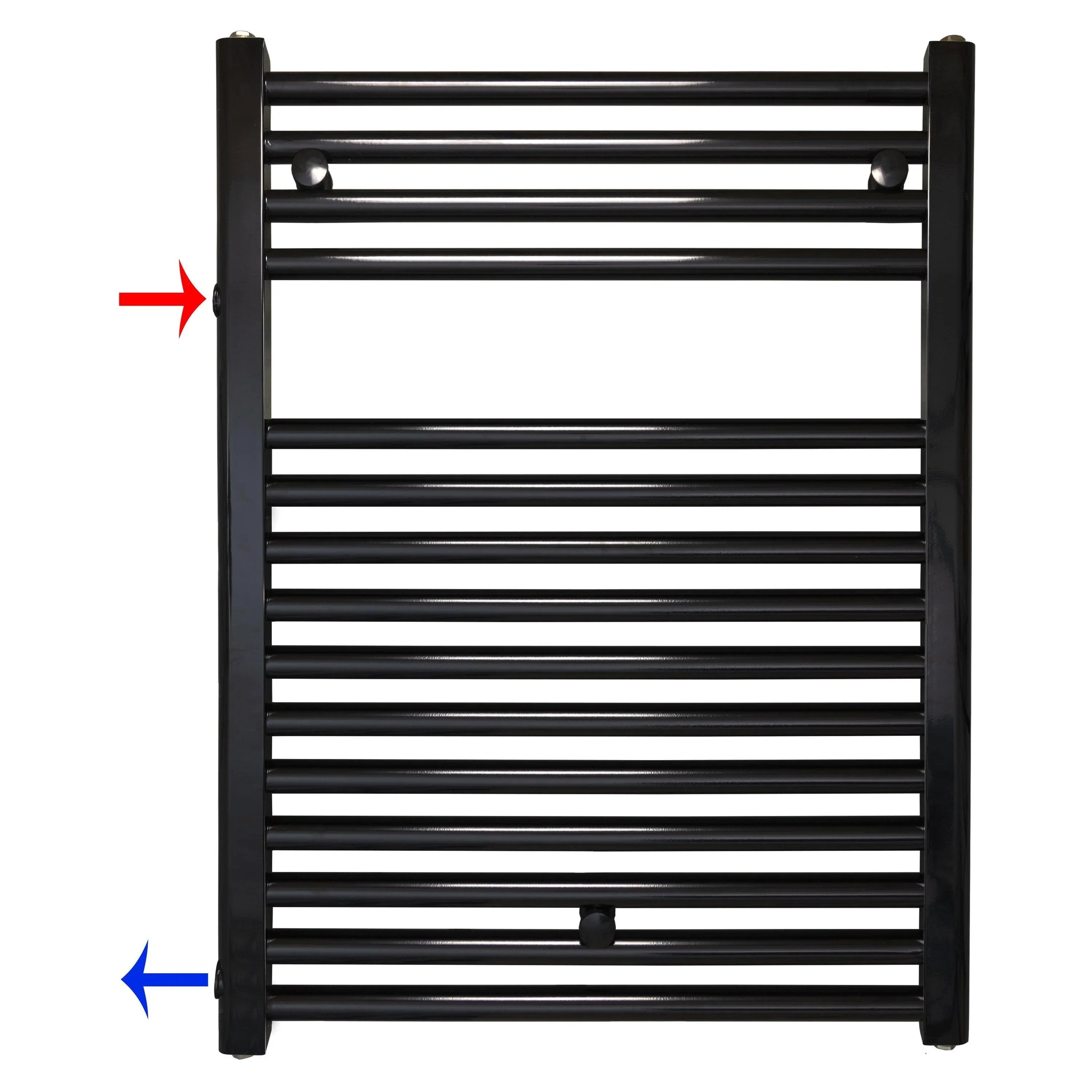 Radiateur sèche-serviettes de remplacement radiateur noir côté gauche droit connexion moyeu connexion côté connexion rénovation salle de bain