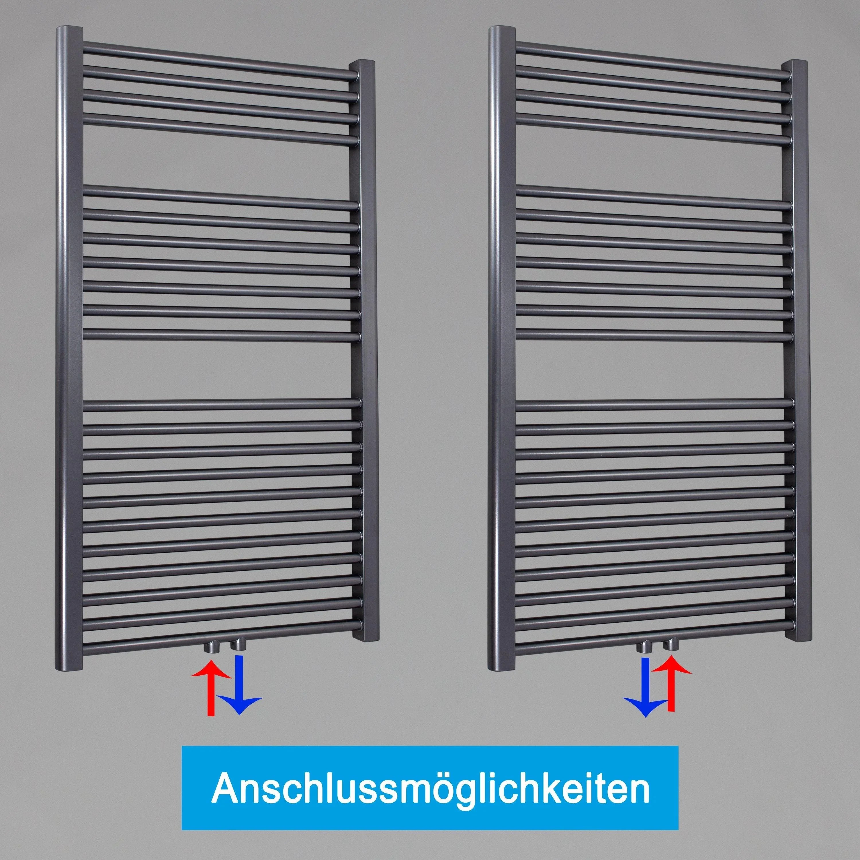 Badheizkörper gerade mit Mittelanschluss Handtuchhalter Badezimmer