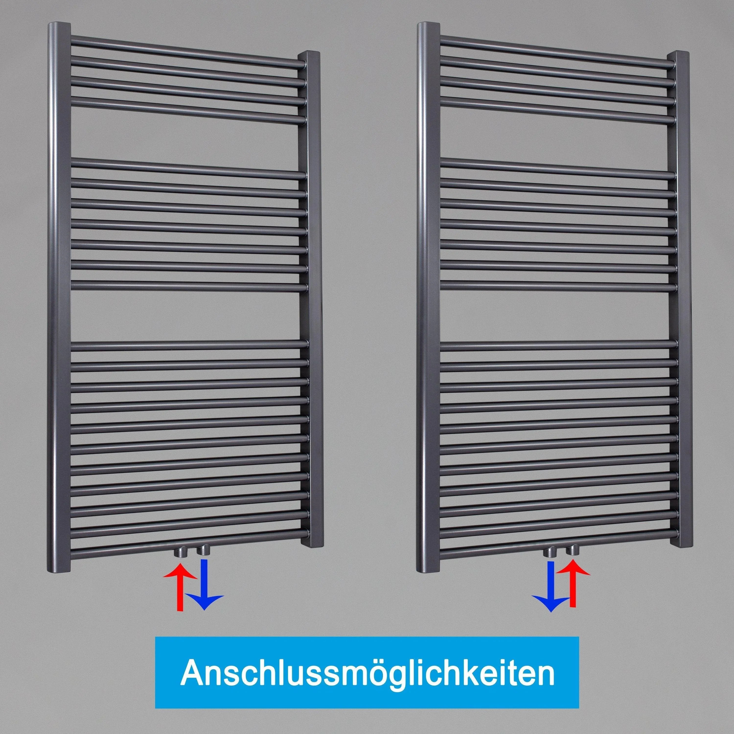 Handtuchheizkörper mit Mittelanschluss Handtuchhalter Badezimmer Handtuchwärmer