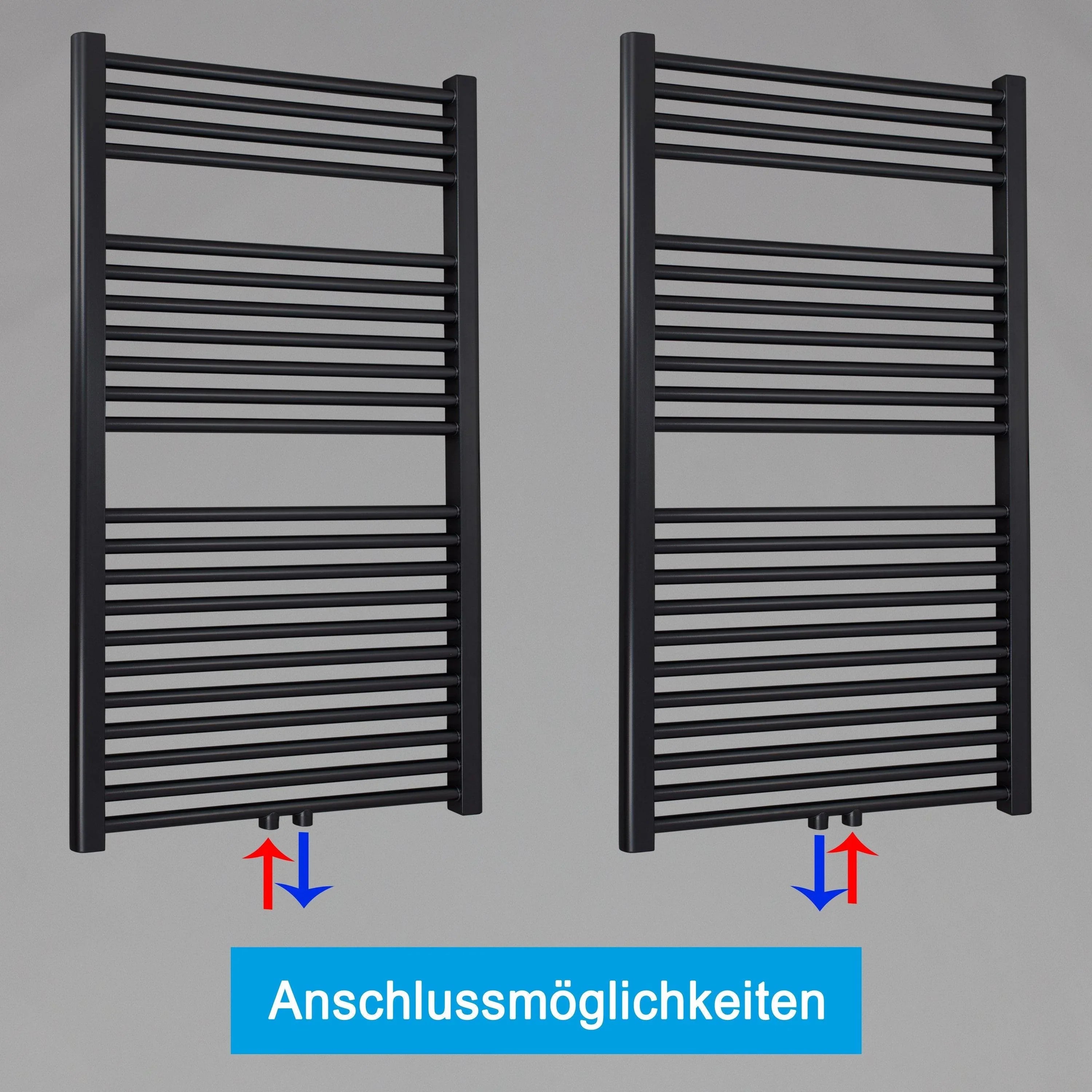 Handtuchheizkörper mit Mittelanschluss Handtuchhalter Badezimmer Handtuchwärmer