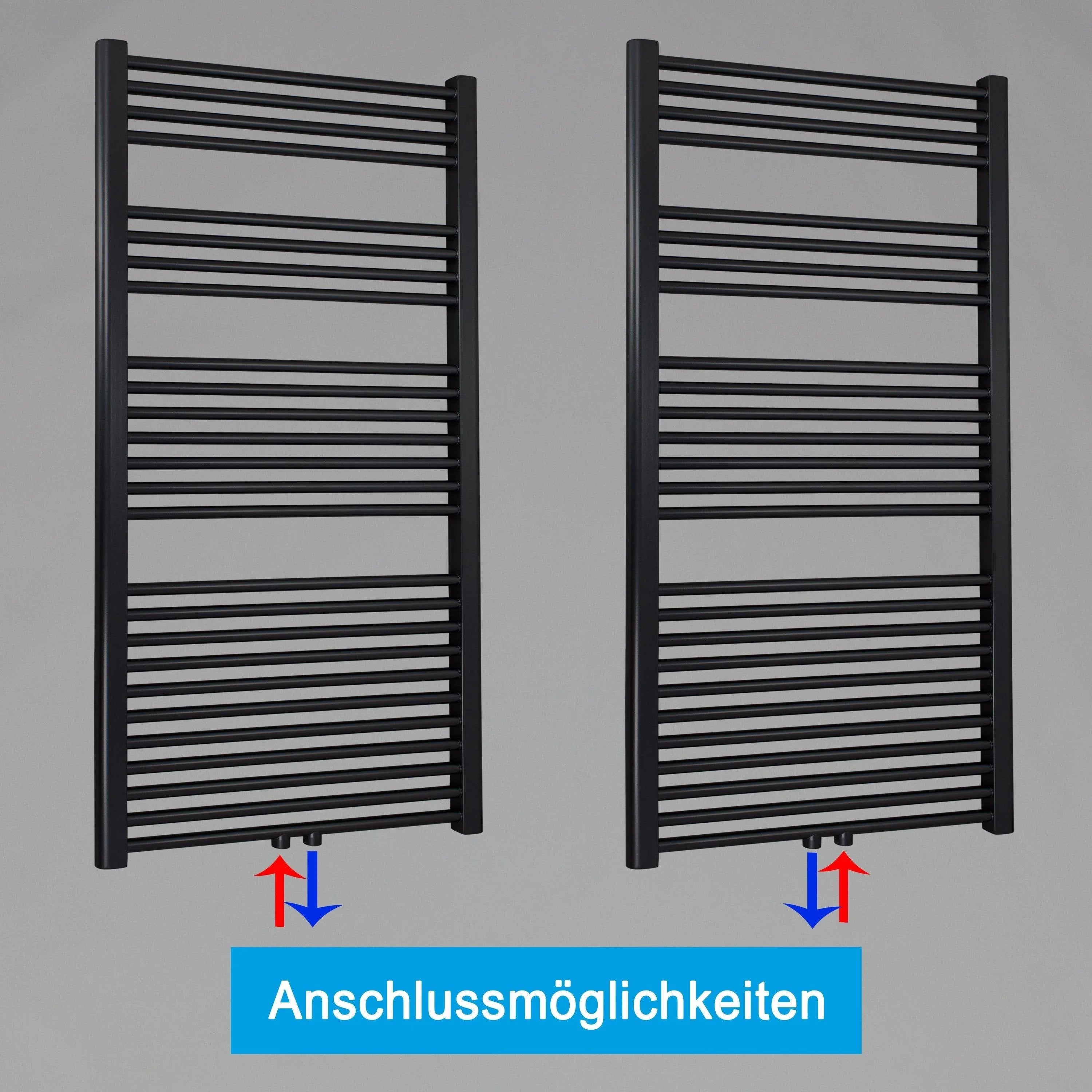 Handtuchheizkörper mit Mittelanschluss Handtuchhalter Badezimmer Handtuchwärmer