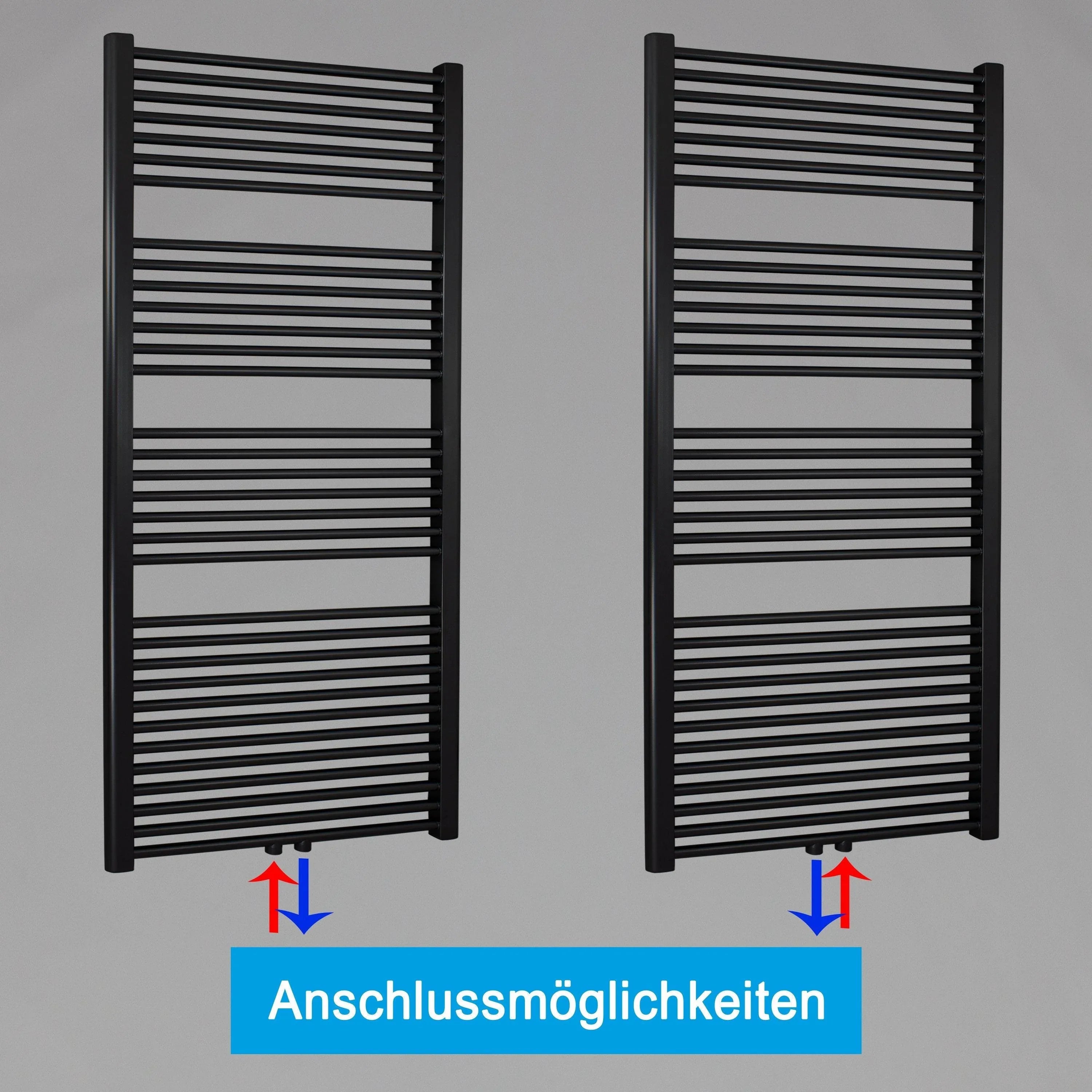Handtuchheizkörper mit Mittelanschluss Handtuchhalter Badezimmer Handtuchwärmer