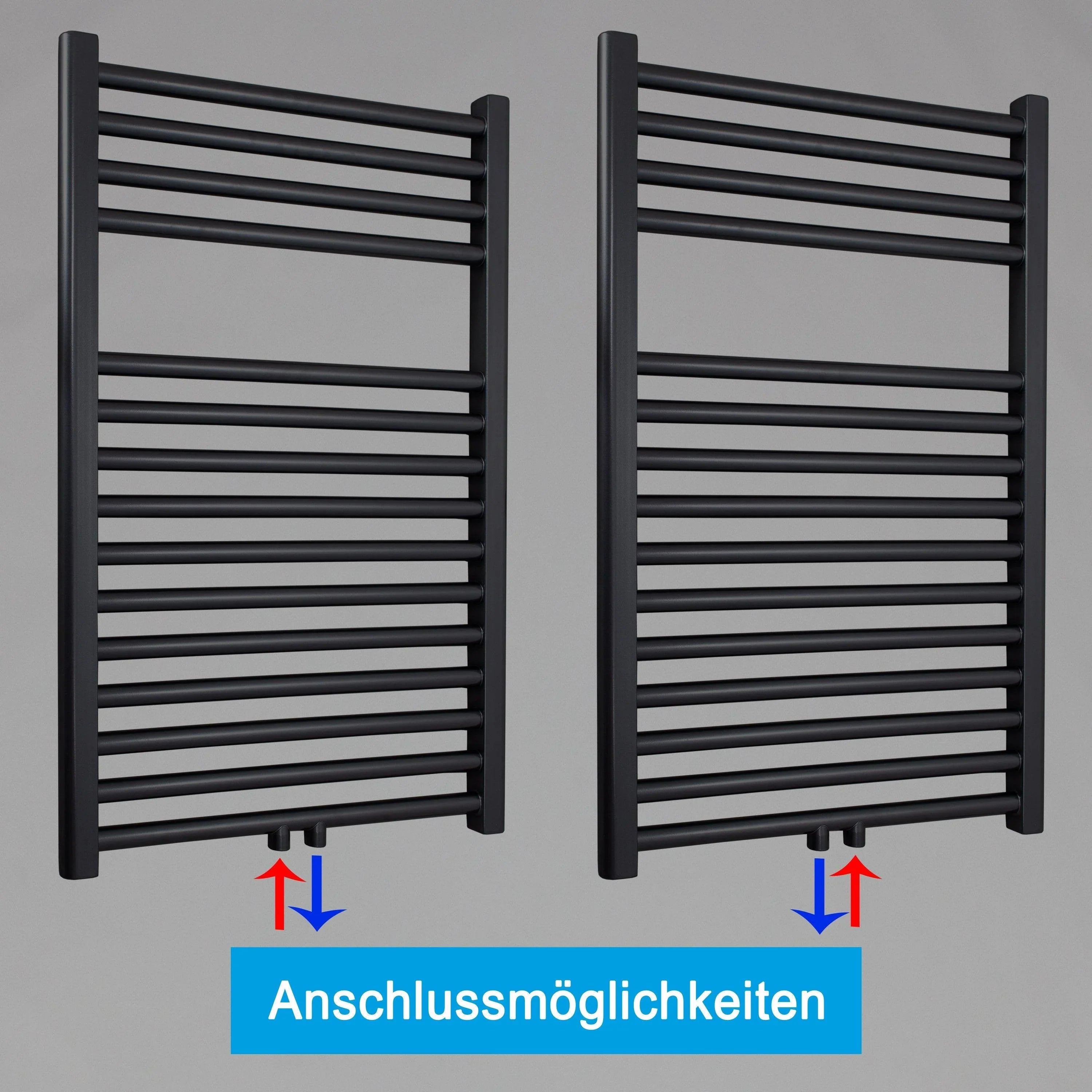 Handtuchheizkörper mit Mittelanschluss Handtuchhalter Badezimmer Handtuchwärmer
