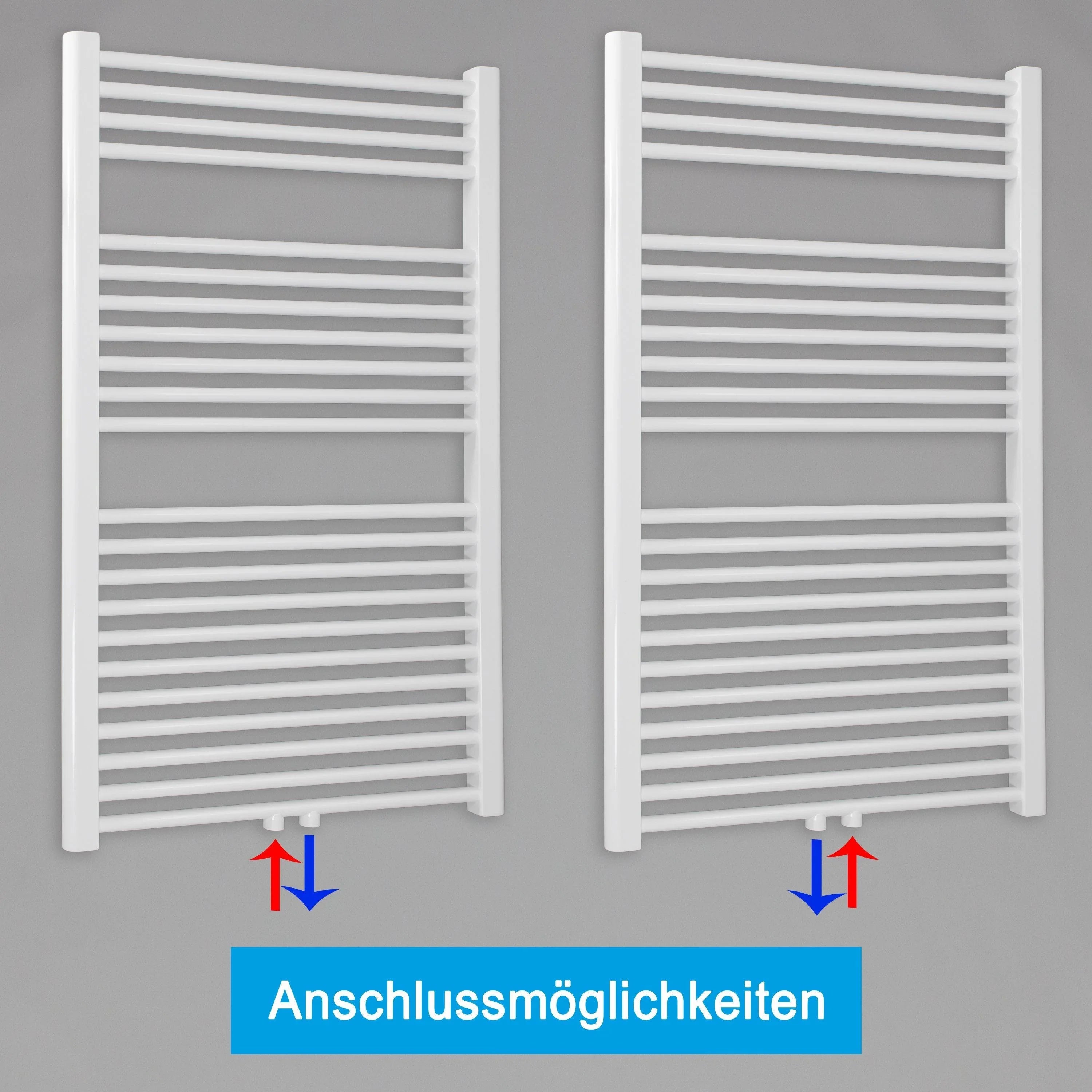 Badheizkörper gerade mit Mittelanschluss Handtuchhalter Badezimmer