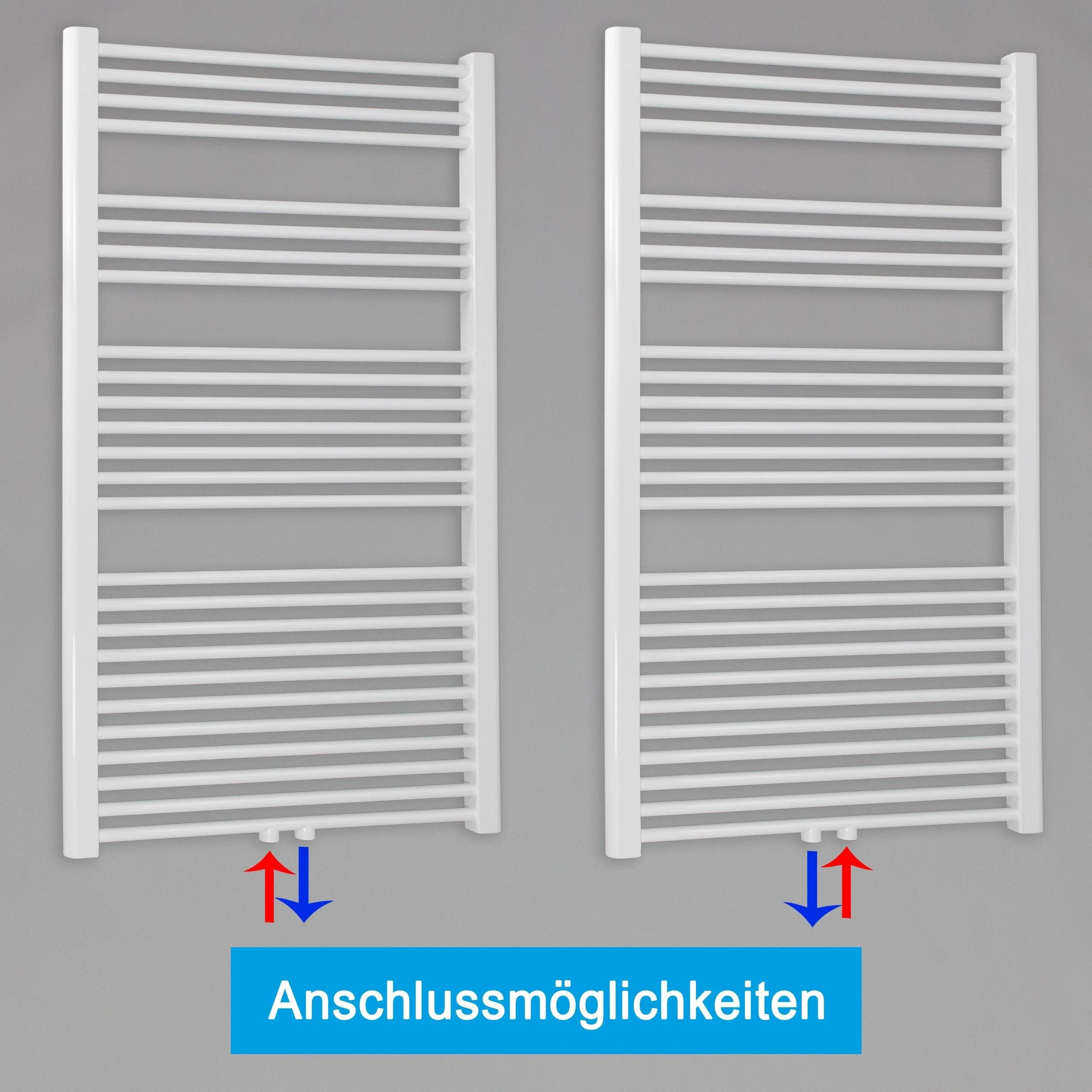 Badheizkörper gerade mit Mittelanschluss Handtuchhalter Badezimmer