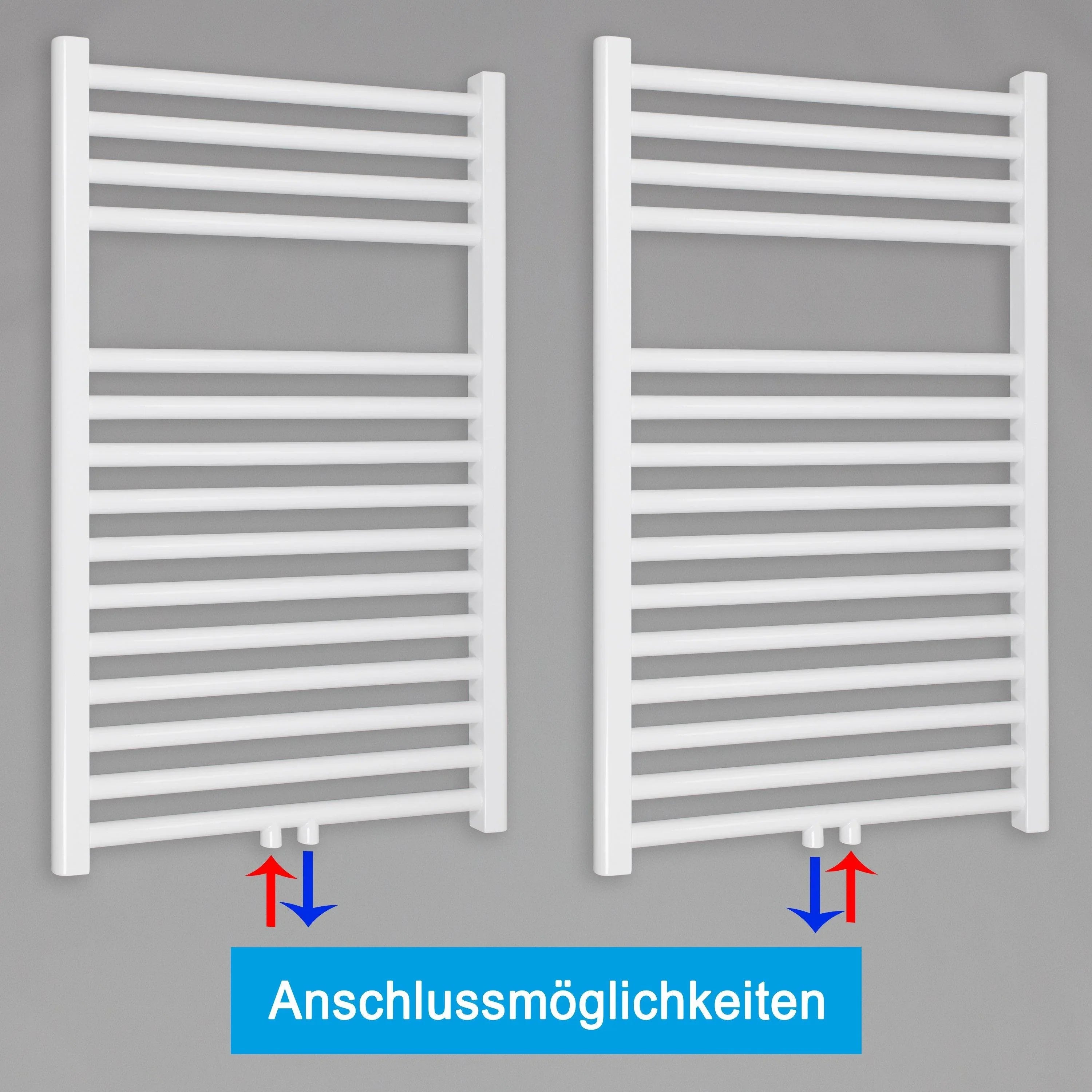 Badheizkörper gerade mit Mittelanschluss Handtuchhalter Badezimmer