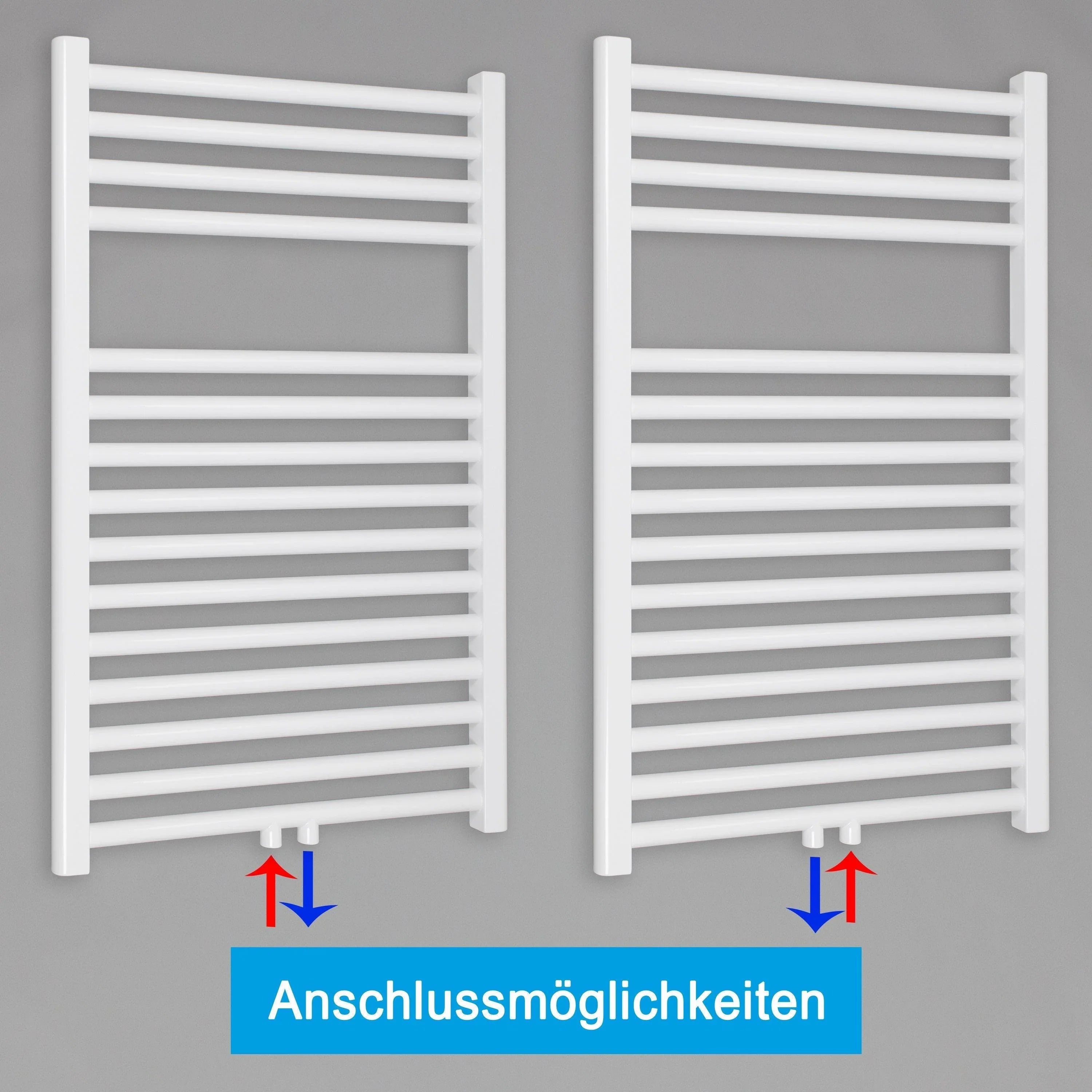 Handtuchheizkörper mit Mittelanschluss Handtuchhalter Badezimmer Handtuchwärmer