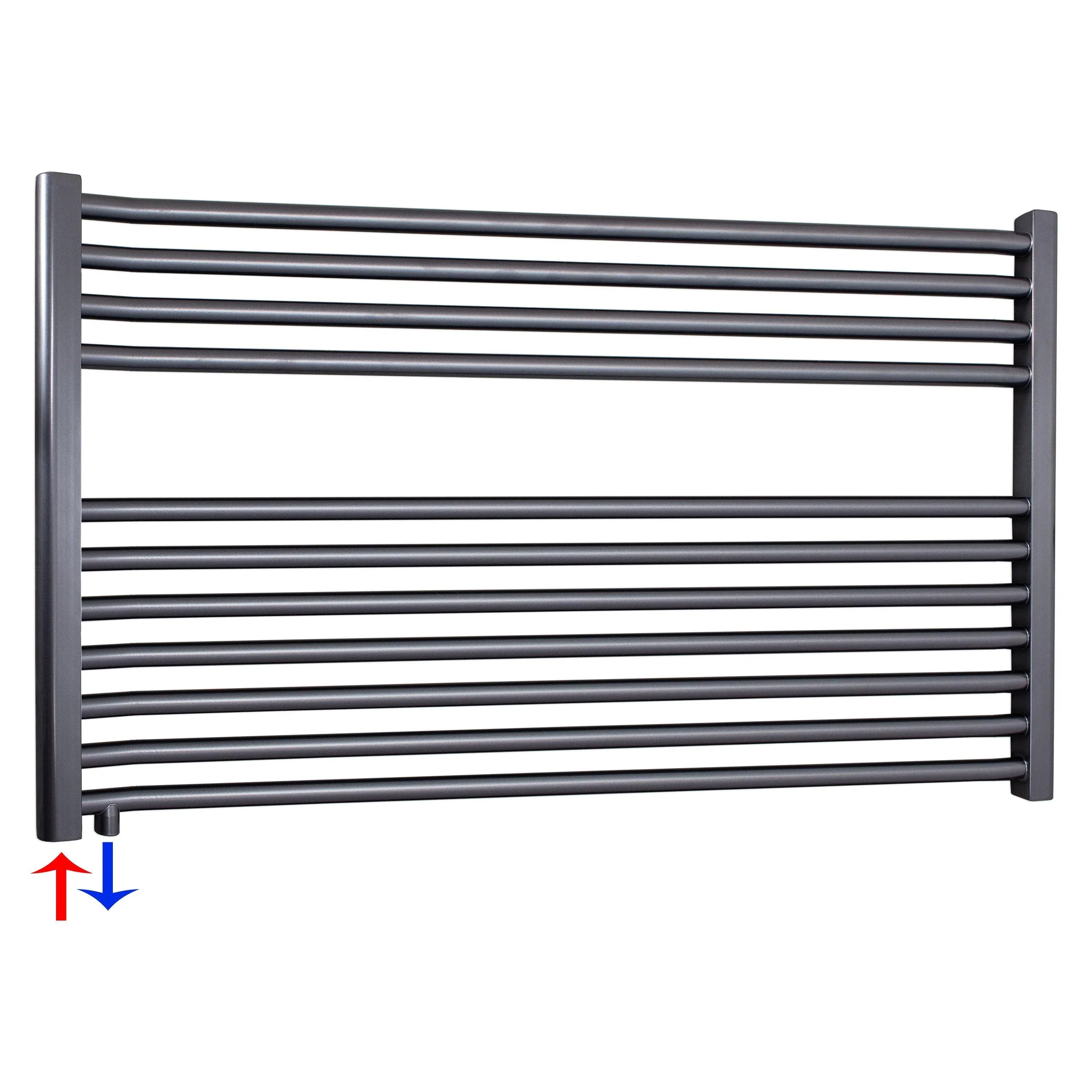 Radiateur de salle de bain avec raccordement à gauche ou à droite | avec raccordement central décalé