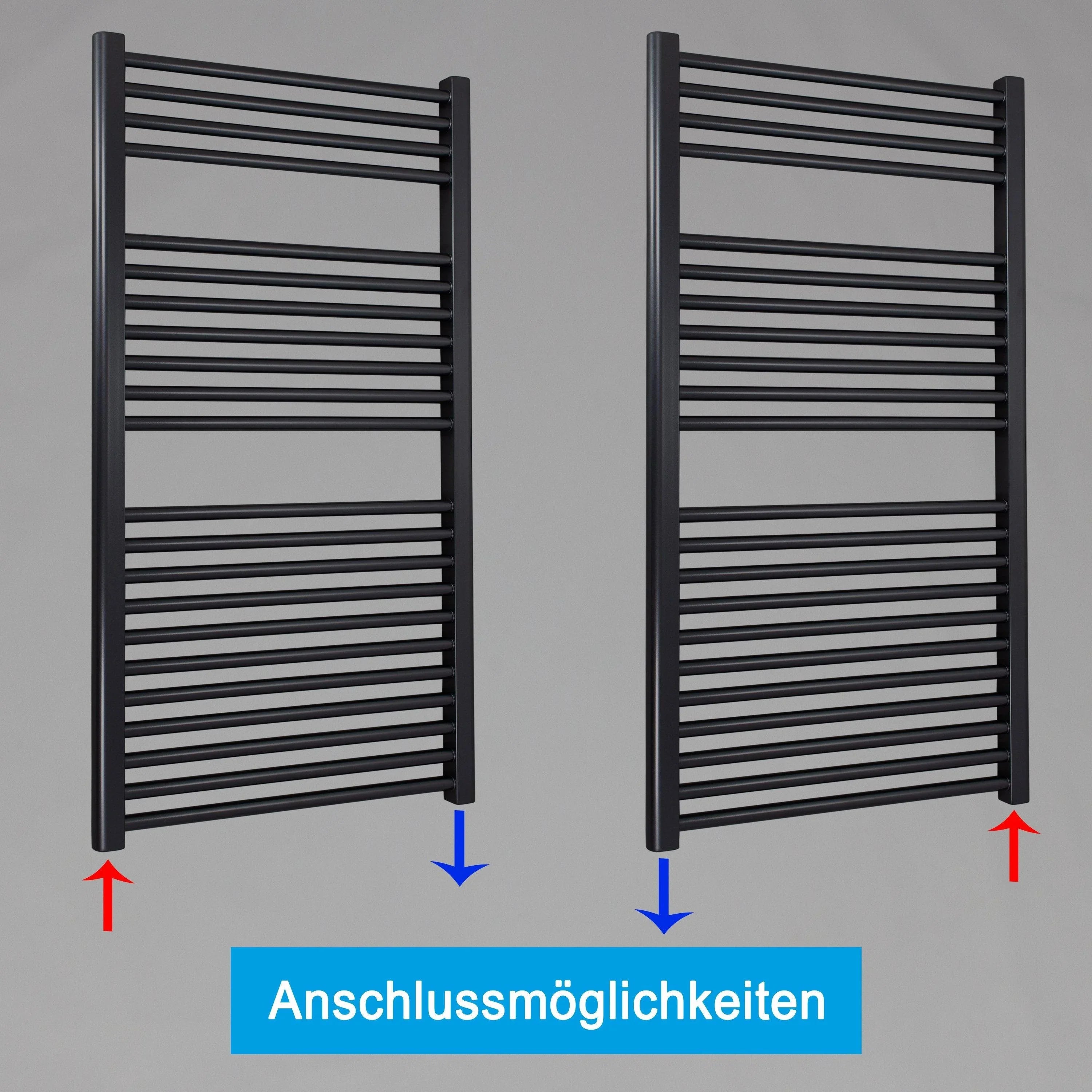 Badheizkörper gerade mit Standardanschluss Handtuchhalter Badezimmer