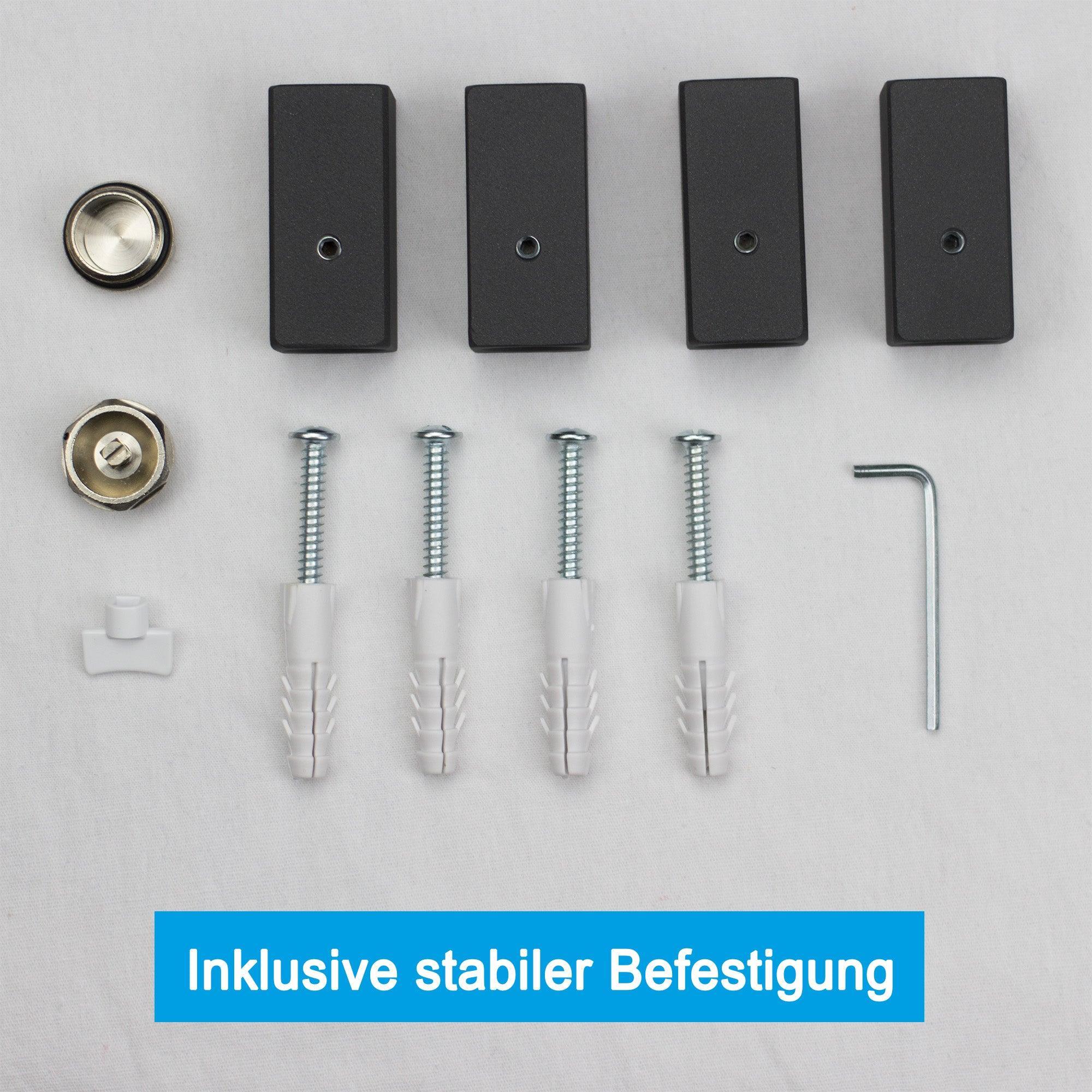 Badheizkörper Anschluss links rechts schwarz matt seitlich offen Befestigung - heizkoerper.shop