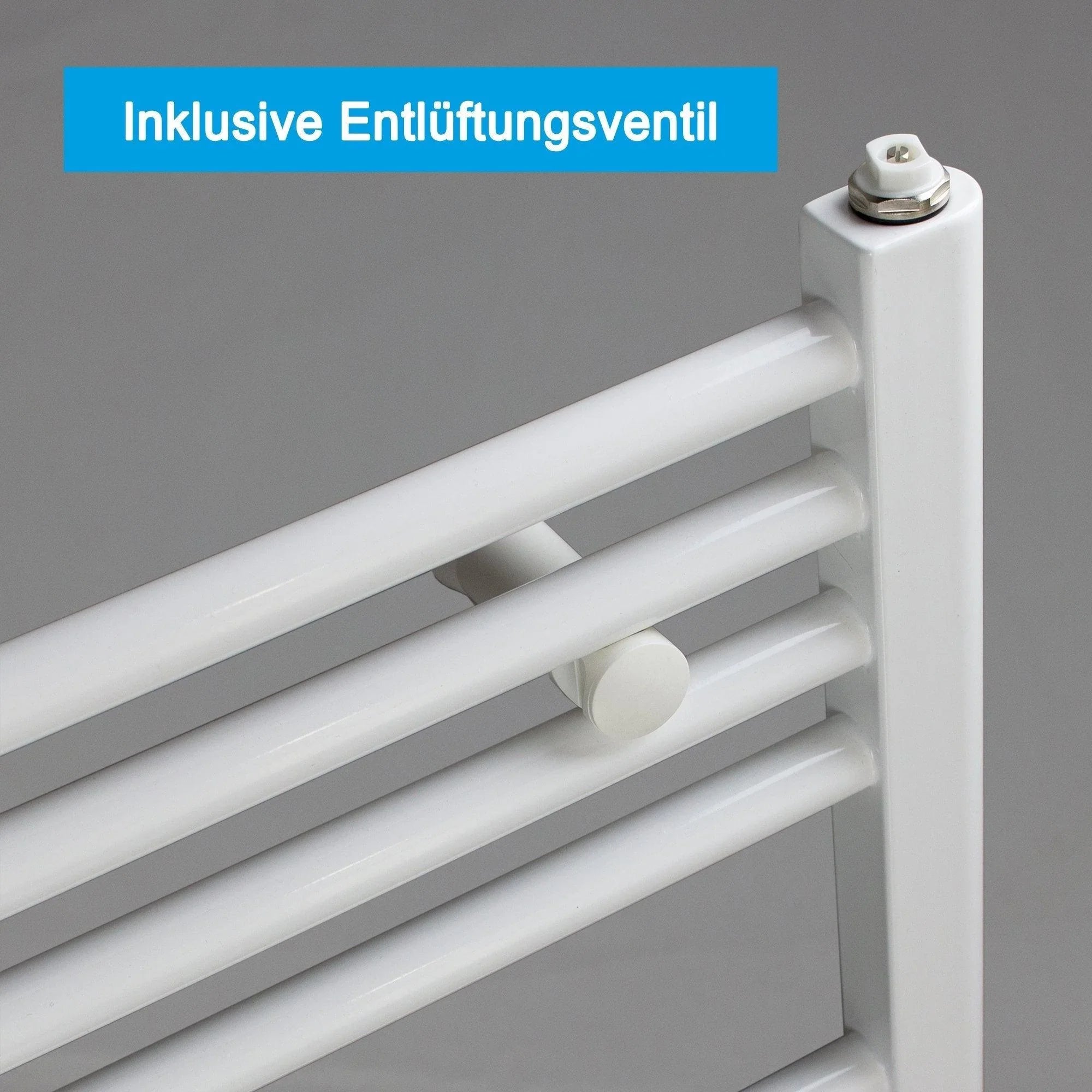 Handtuchheizkörper Austauschheizkörper links rechts Seitenanschluss Nabenanschluss seitlicher Anschluss Renovierung inklusive Entlüftungsventil - heizkoerper.shop
