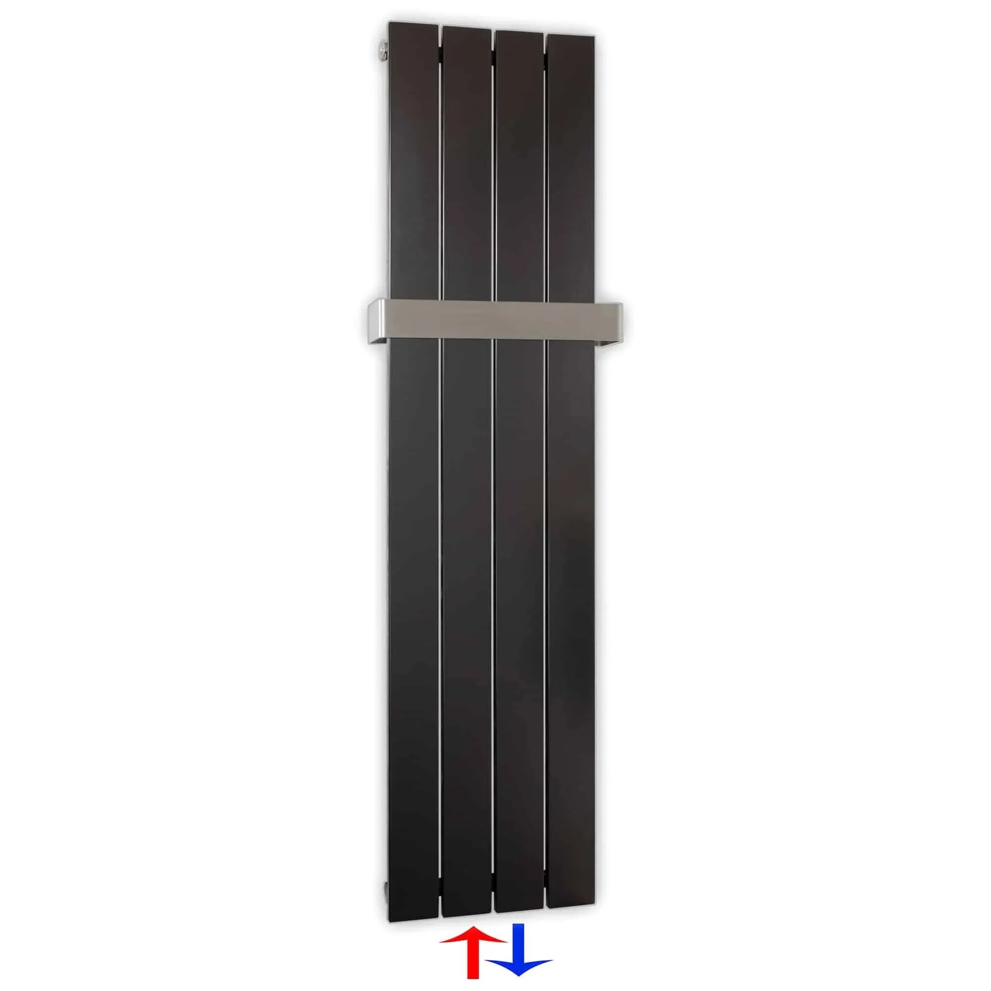 Design Paneelheizkörper vertikal 1200 x 298 mit Handtuchstange anthrazit Heizkörper Badheizkörper flach - heizkoerper.shop