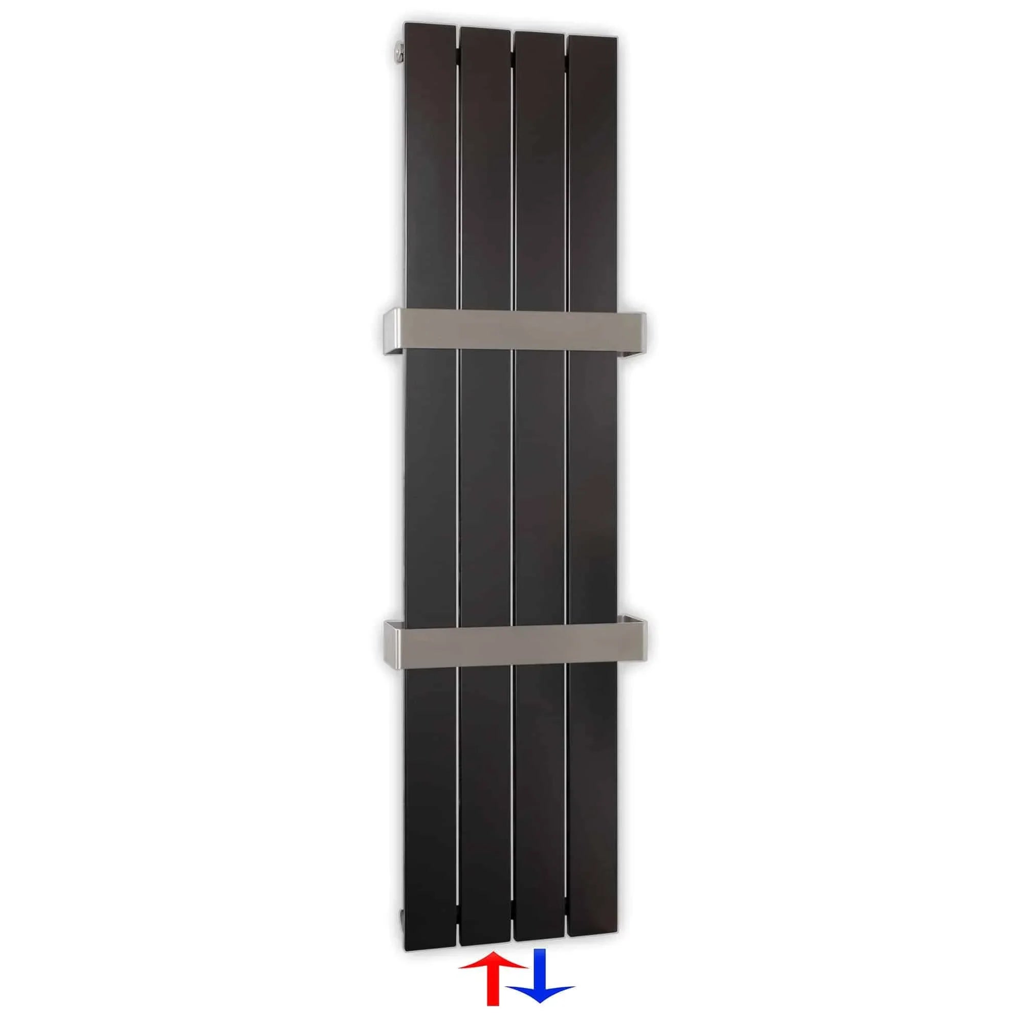 Design Paneelheizkörper vertikal 1200 x 298 mit Handtuchstangen anthrazit Heizkörper Badheizkörper flach - heizkoerper.shop