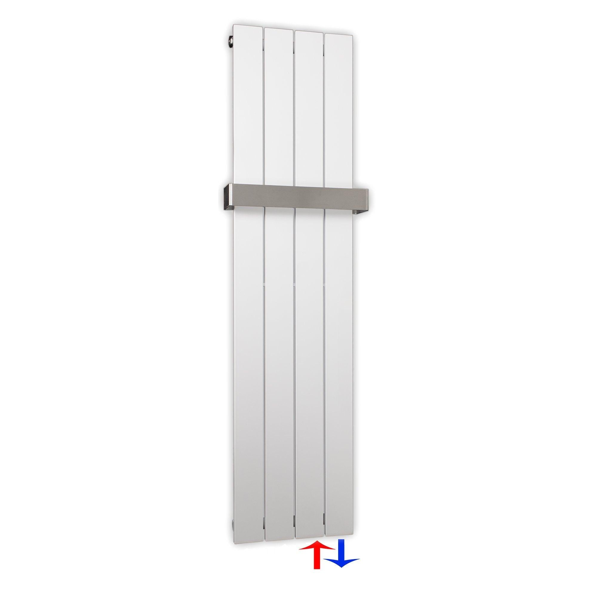 Flachheizkörper 1200 x 298 Handtuchstange Bad Anschluss rechts versetztem Mittelanschluss flach - heizkoerper.shop