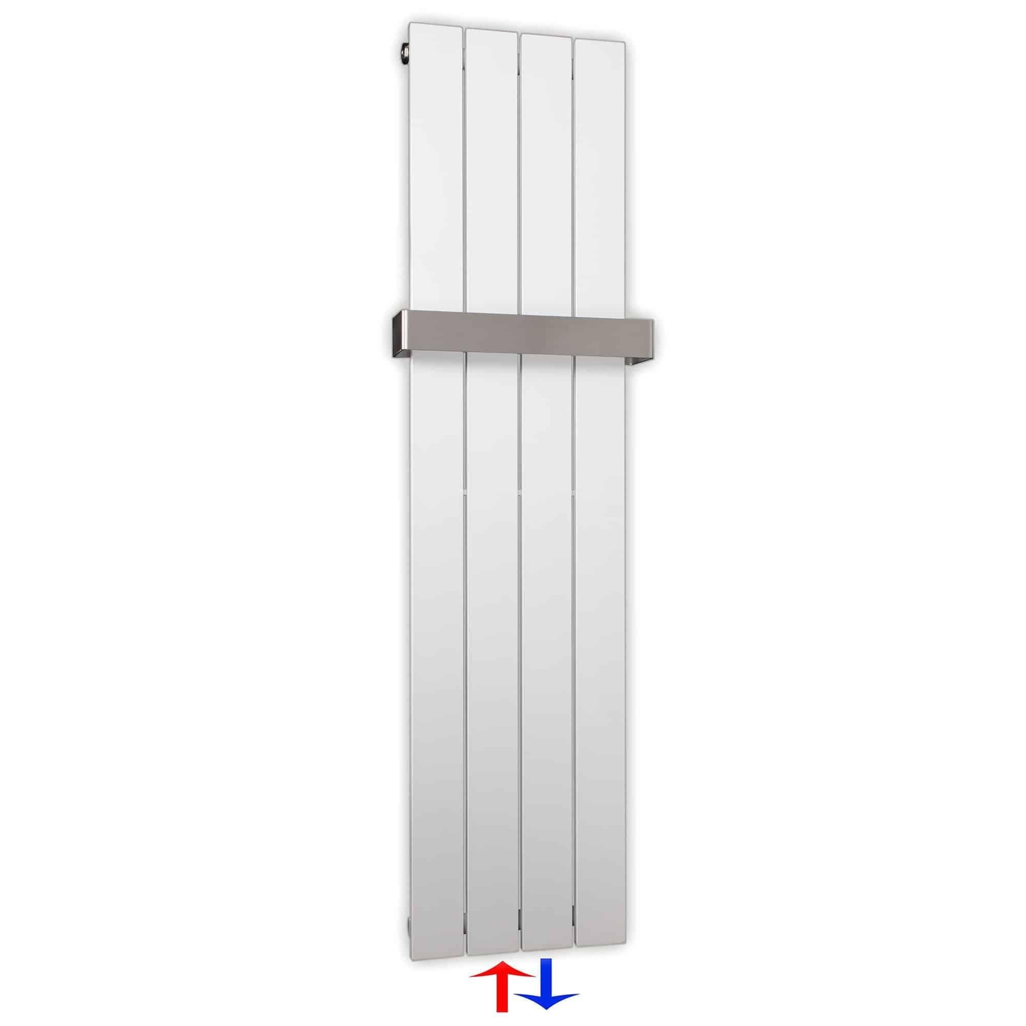 Flachheizkörper mit Mittelanschluss 1200 x 298 mit Handtuchstange weiß Heizkörper Badheizkörper flach Badezimmer Heizung - heizkoerper.shop