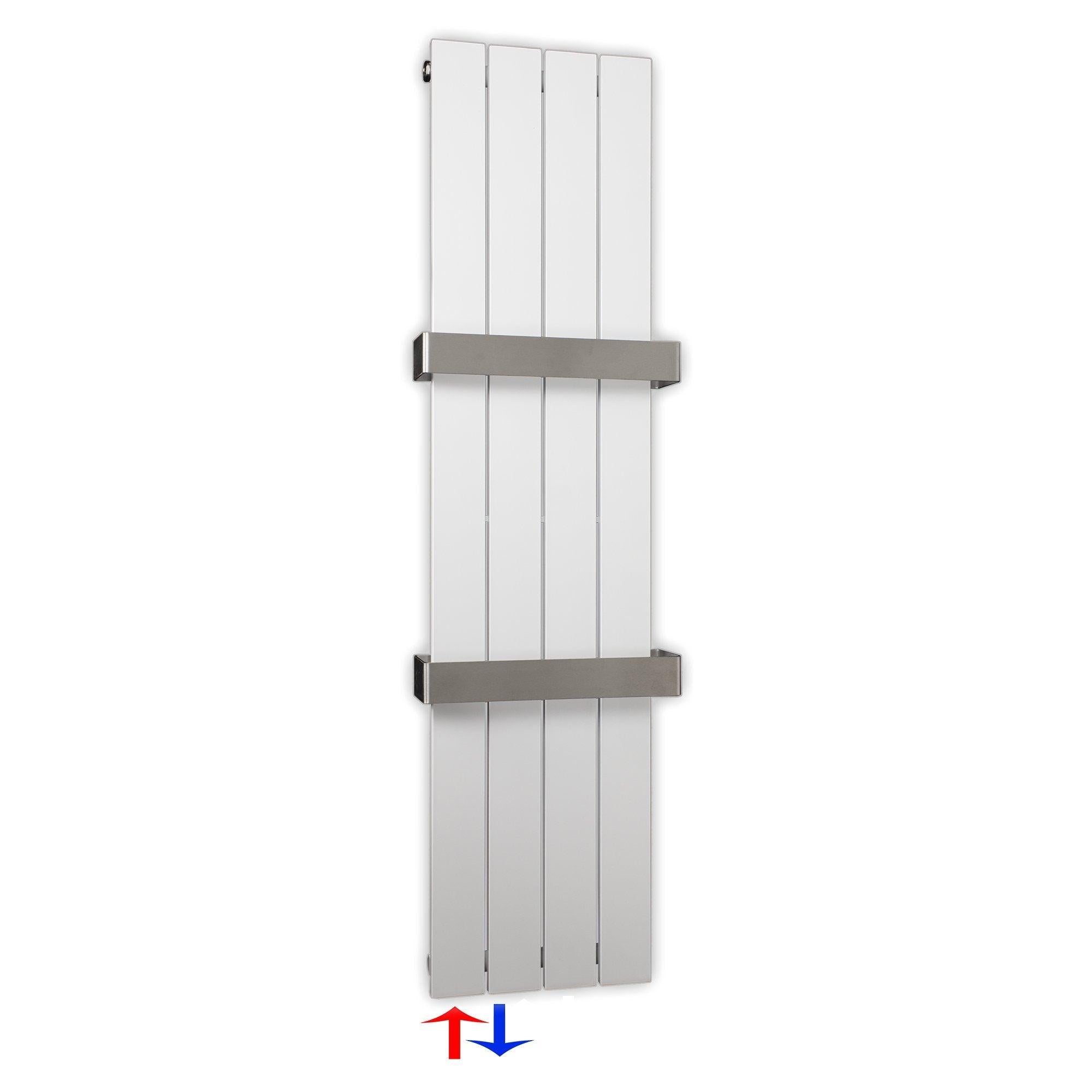 Flachheizkörper 1200 x 298 Handtuchstangen Bad Anschluss links versetztem Mittelanschluss flach - heizkoerper.shop