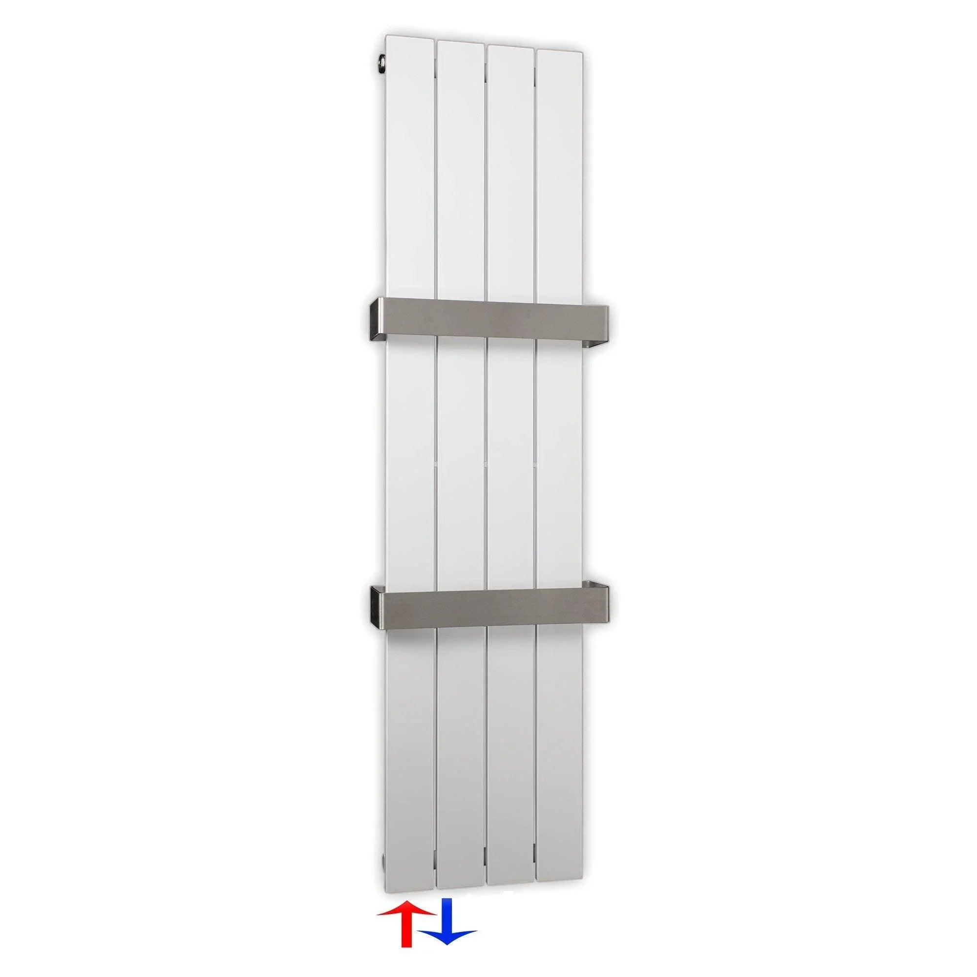 Flachheizkörper 1200 x 298 Handtuchstangen Bad Anschluss links versetztem Mittelanschluss flach - heizkoerper.shop