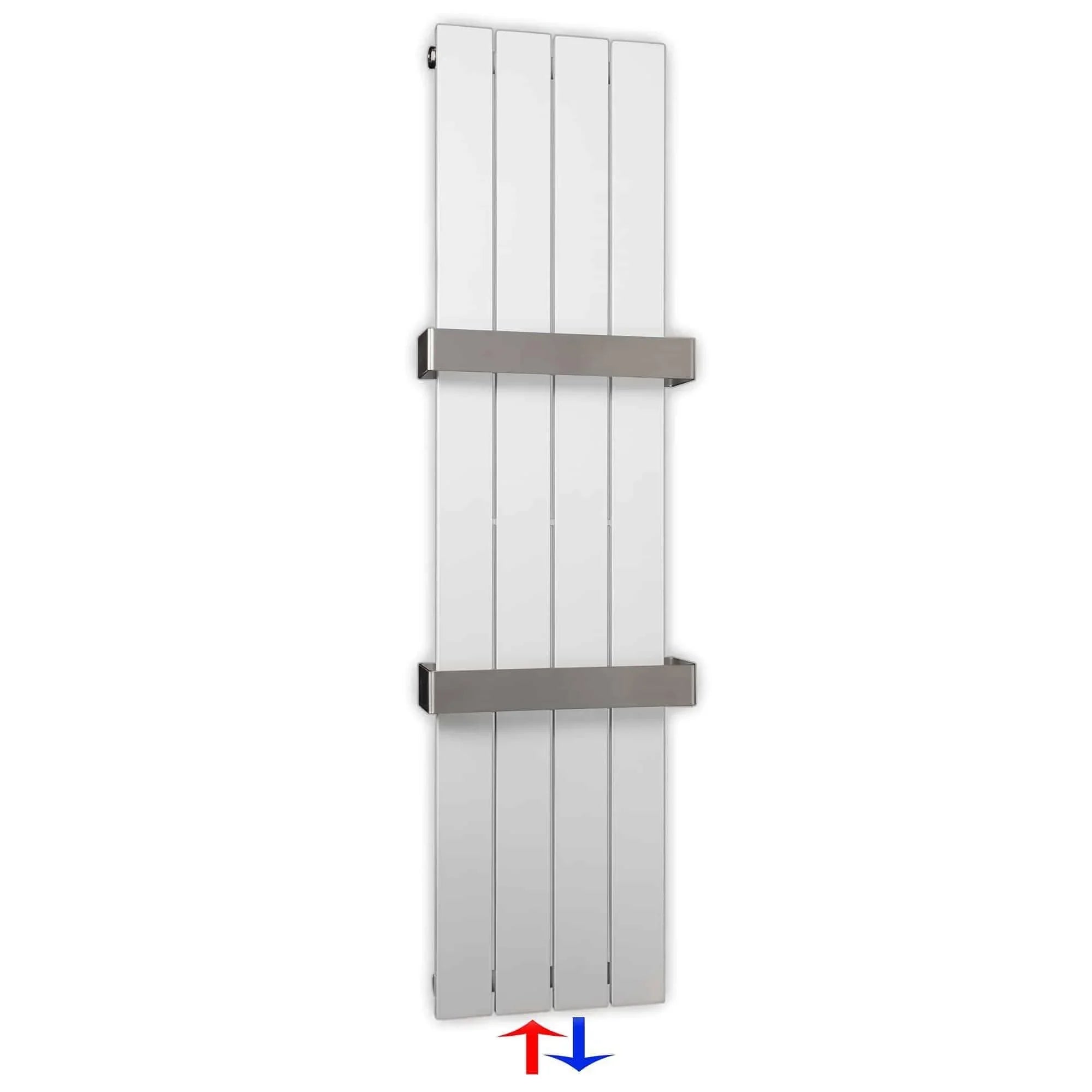Flachheizkörper mit Mittelanschluss 1200 x 298 mit Handtuchstangen weiß Heizkörper Badheizkörper flach Badezimmer Heizung - heizkoerper.shop