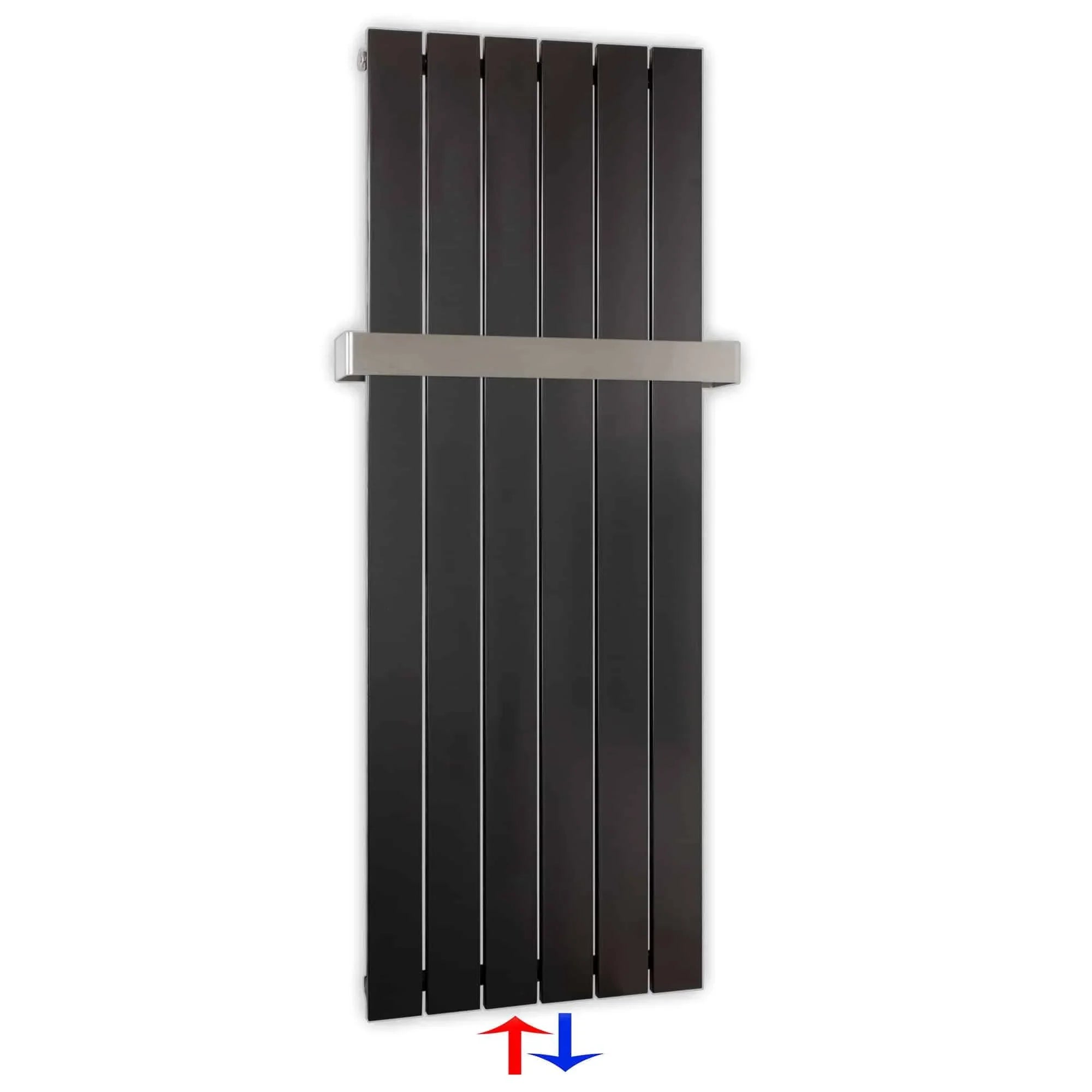 Design Paneelheizkörper vertikal 1200 x 450 mit Handtuchstange anthrazit Heizkörper Badheizkörper flach - heizkoerper.shop