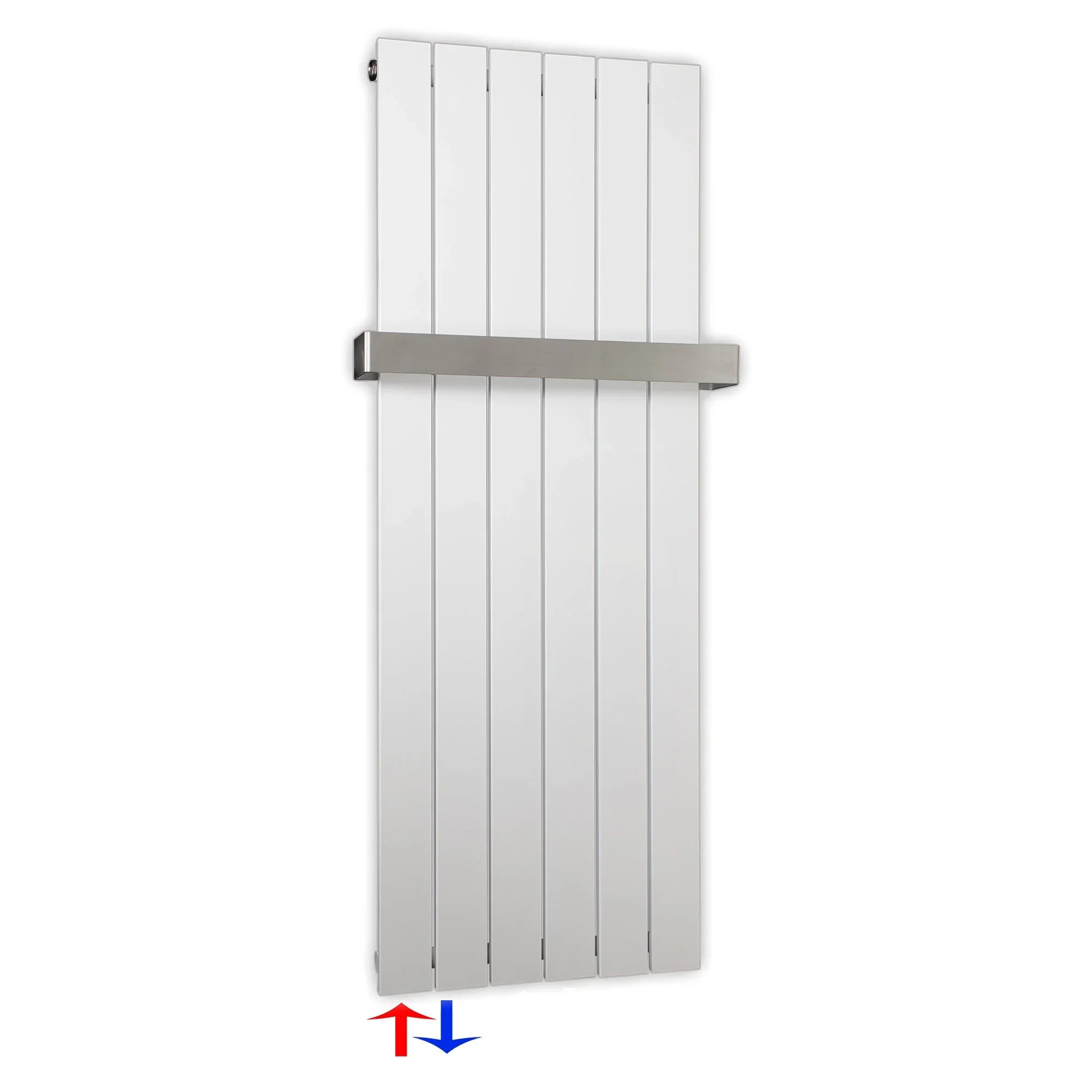 Design Paneelheizkörper 1200 x 450 Handtuchstange Bad Flachheizkörper Anschluss links versetztem Mittelanschluss flach - heizkoerper.shop