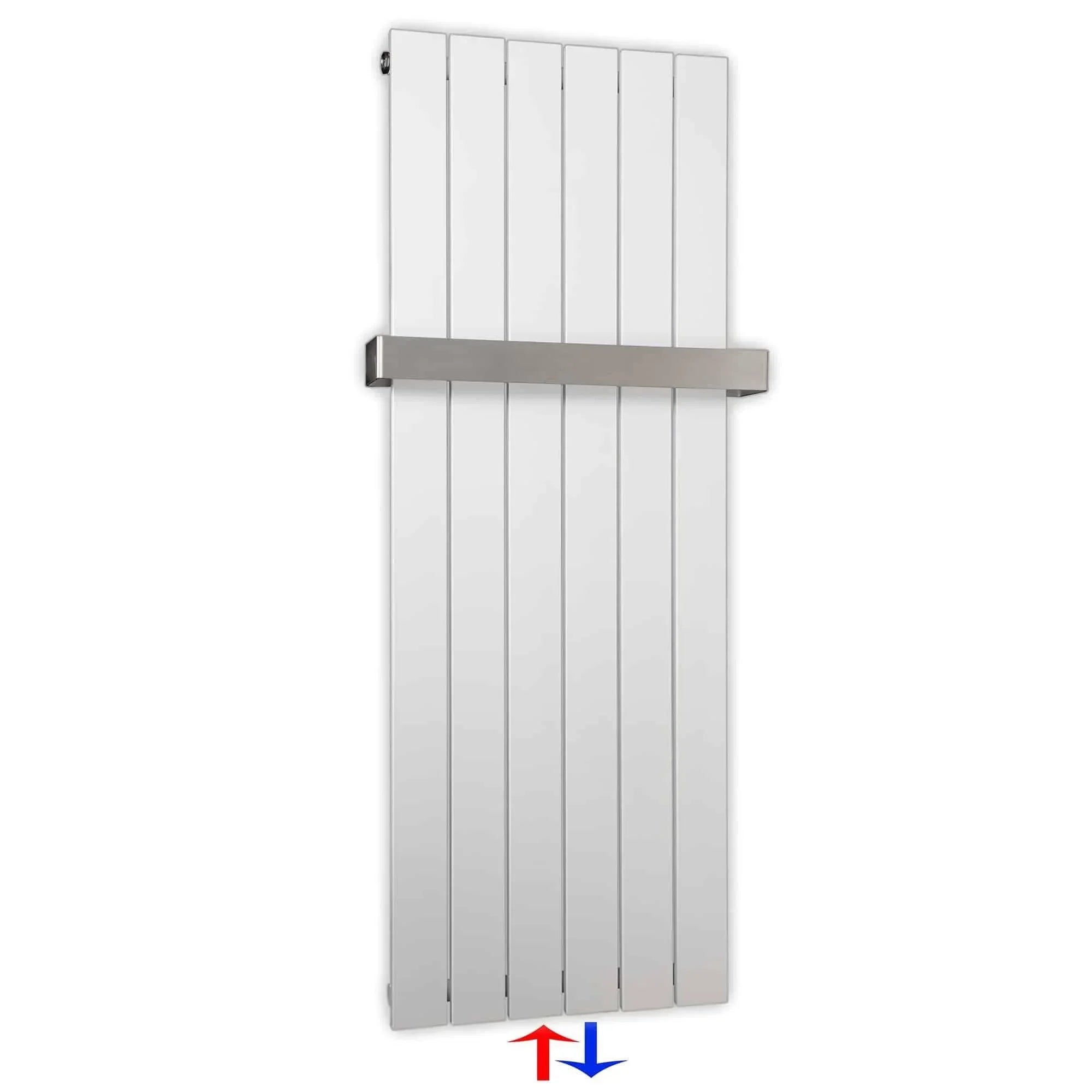 Flachheizkörper mit Mittelanschluss 1200 x 450 mit Handtuchstange weiß Heizkörper Badheizkörper flach Badezimmer Heizung - heizkoerper.shop