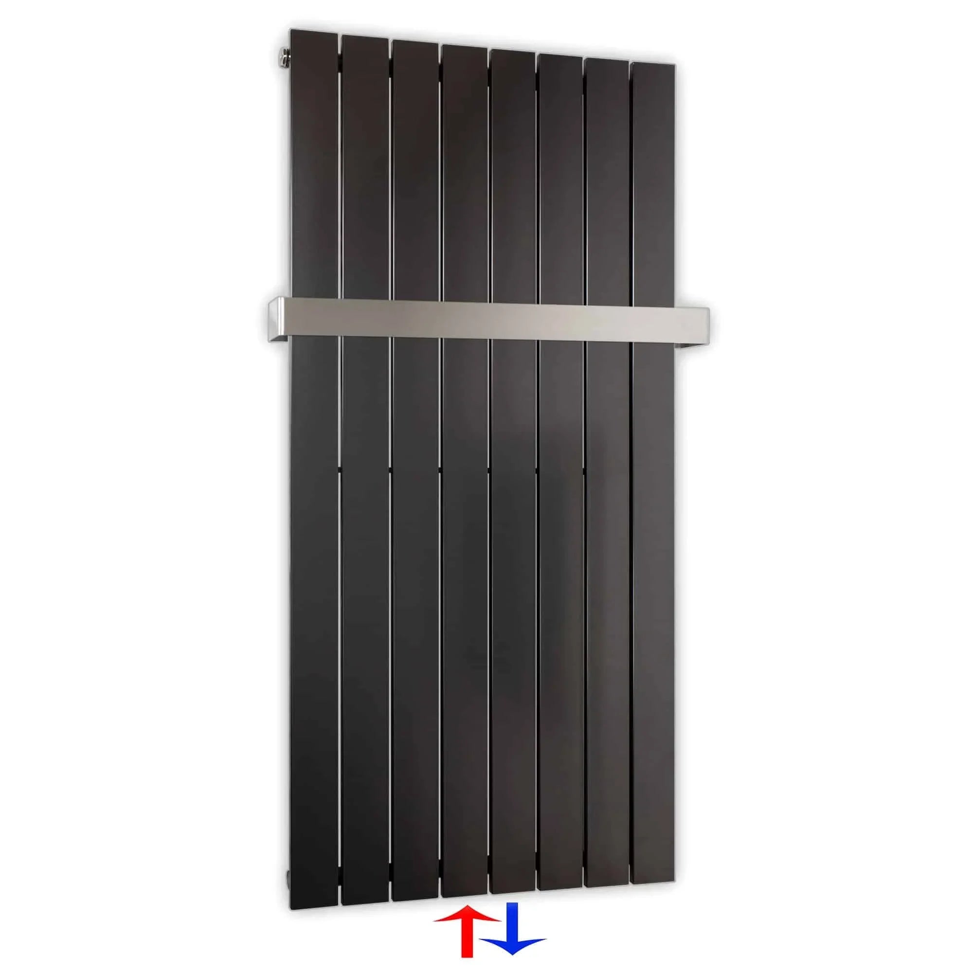 Design Paneelheizkörper vertikal 1200 x 602 mit Handtuchstange anthrazit Heizkörper Badheizkörper flach - heizkoerper.shop