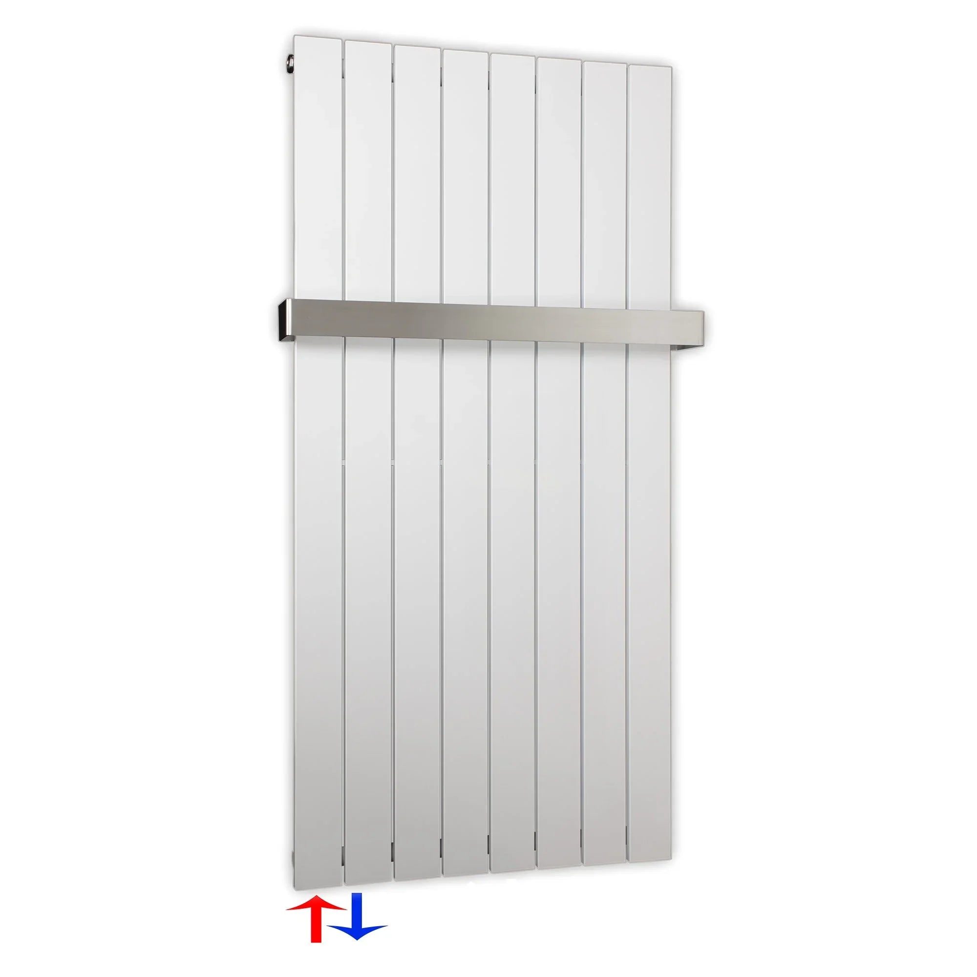 Design Paneelheizkörper 1200 x 602 Handtuchstange Bad Flachheizkörper Anschluss links versetztem Mittelanschluss flach - heizkoerper.shop