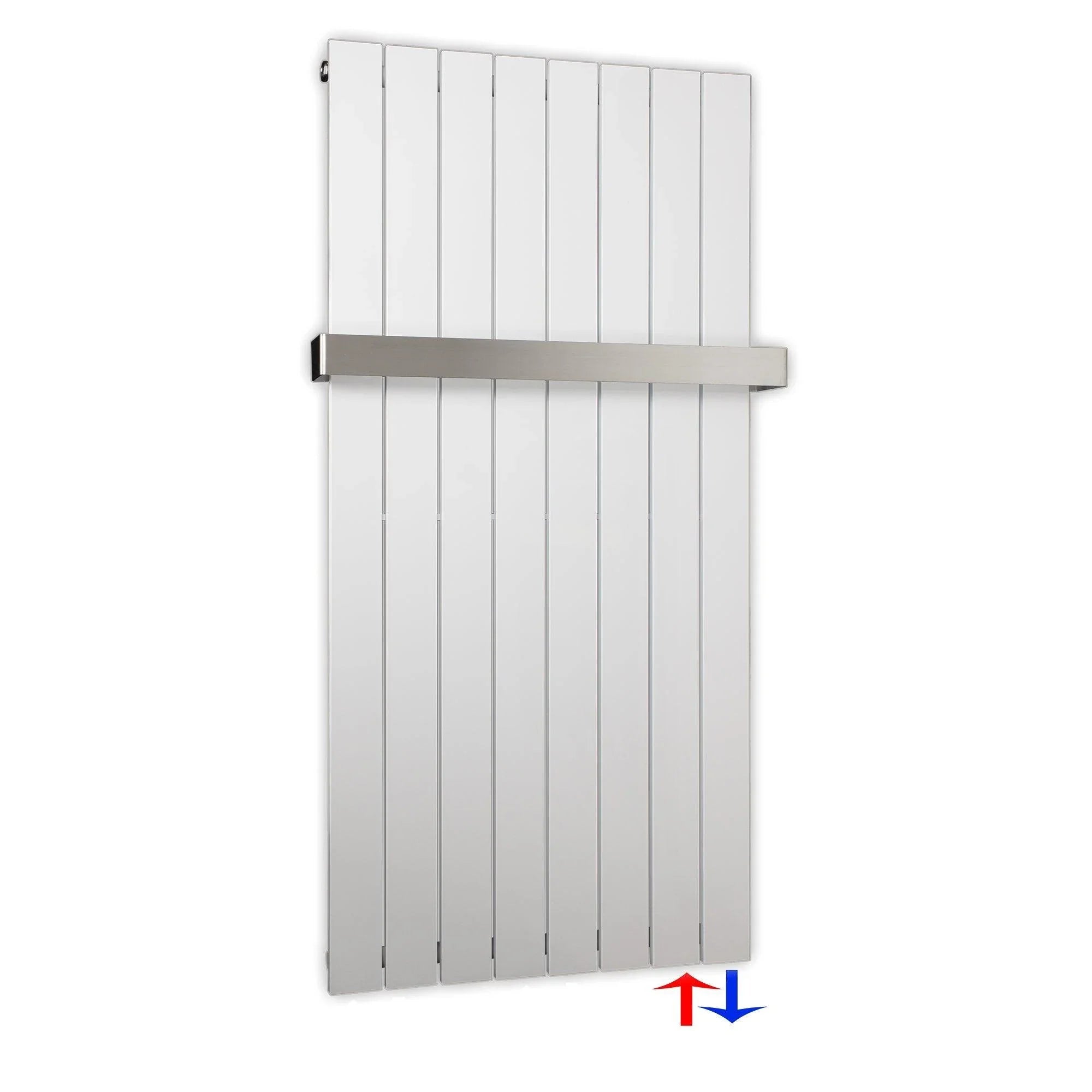 Flachheizkörper 1200 x 602 Handtuchstange Bad Anschluss rechts versetztem Mittelanschluss flach - heizkoerper.shop