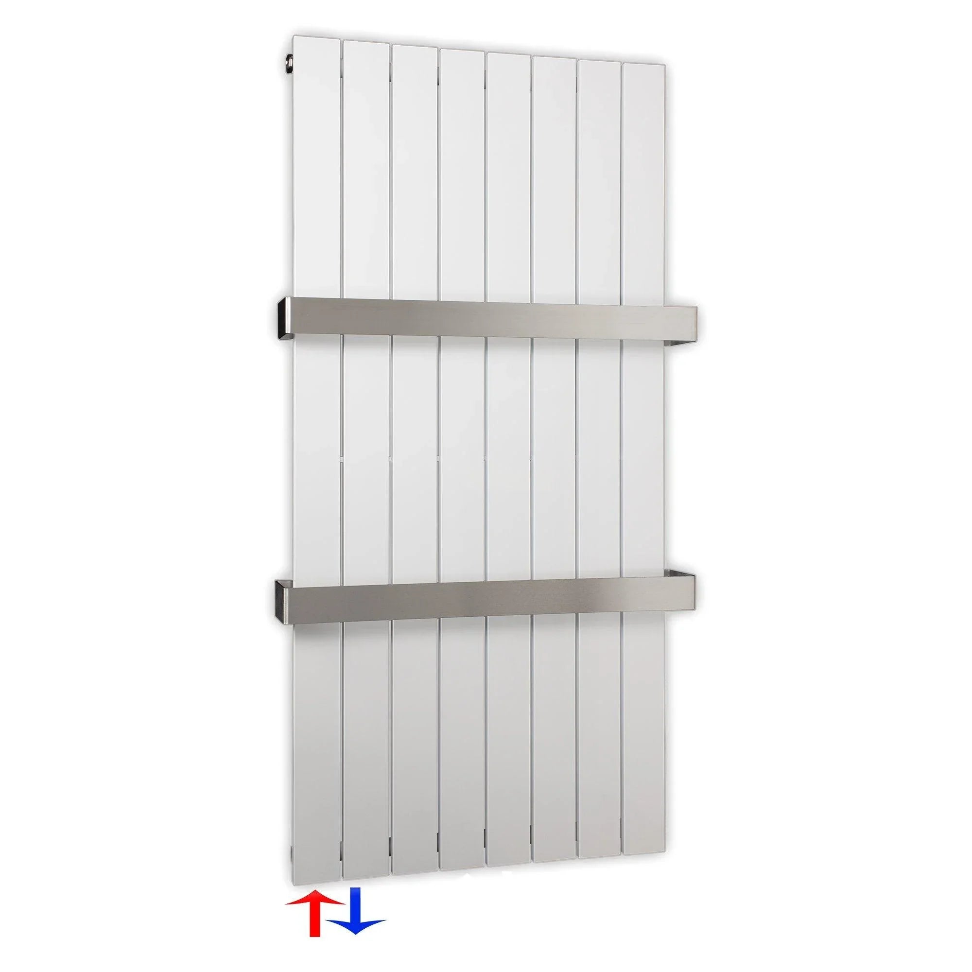 Flachheizkörper 1200 x 602 Handtuchstangen Bad Anschluss links versetztem Mittelanschluss flach - heizkoerper.shop