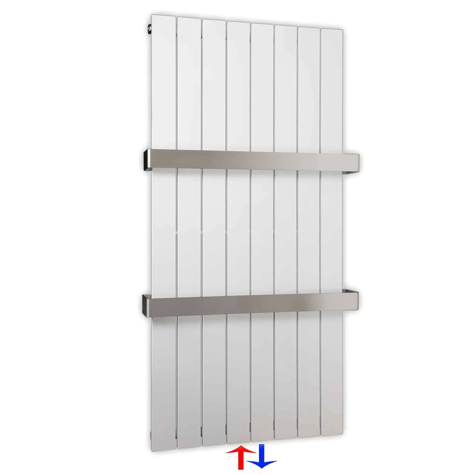 Design Paneelheizkörper vertikal 1200 x 602 mit Handtuchstangen weiß Heizkörper Badheizkörper flach Badezimmer Heizung - heizkoerper.shop