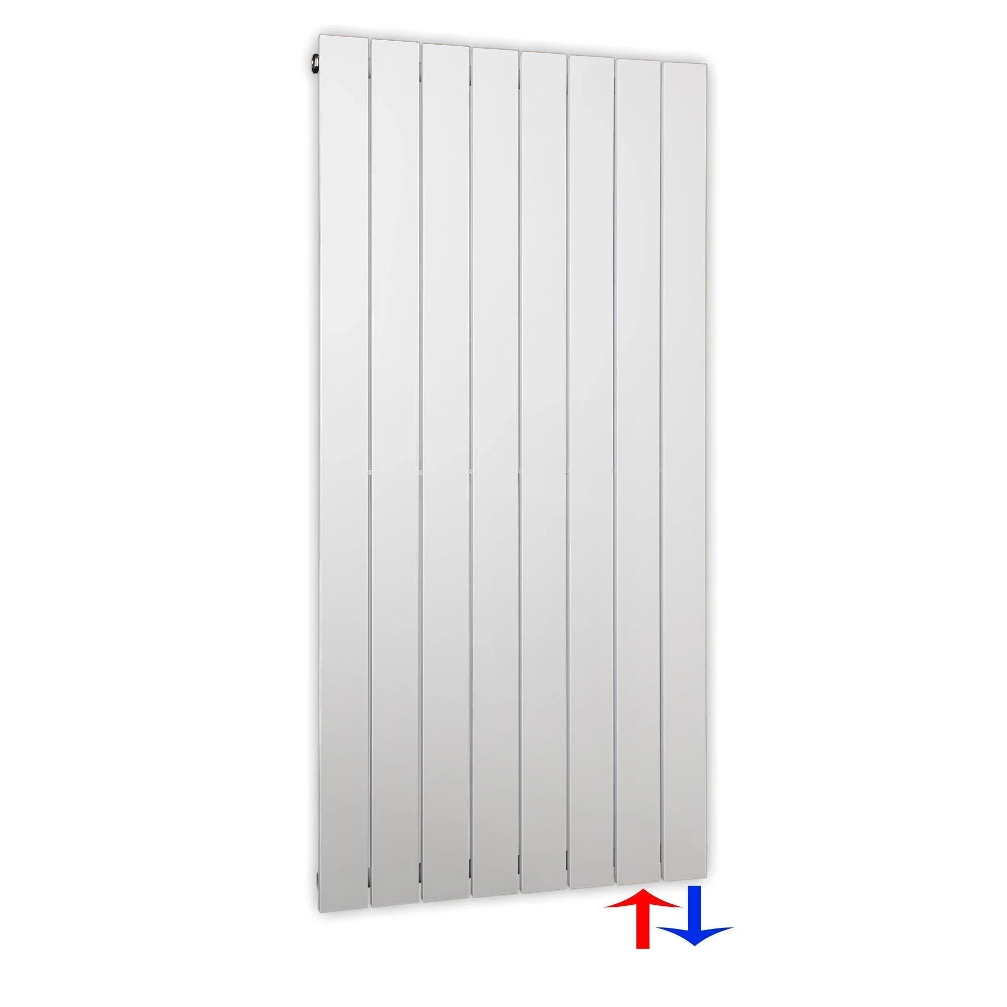Flachheizkörper 1200 x 602 mit Anschluss rechts | mit versetztem Mittelanschluss flach - heizkoerper.shop