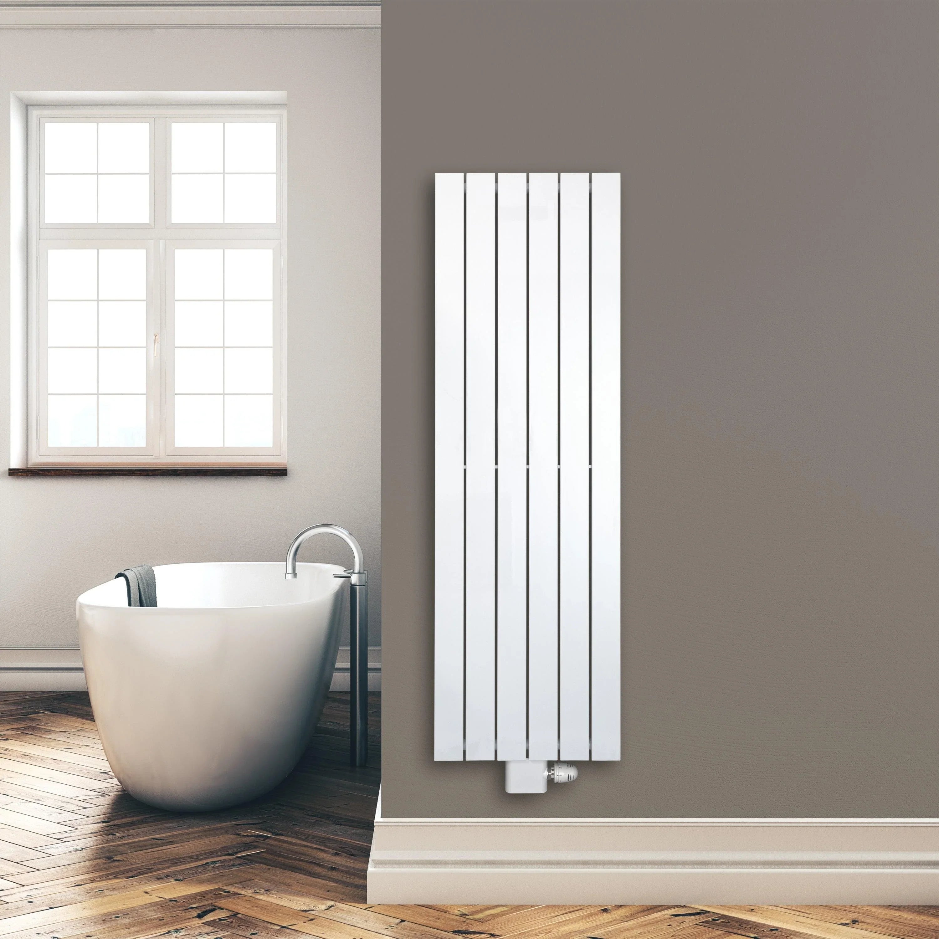 Flachheizkörper 1500 x 450 mm mit Mittelanschluss weiß Heizkörper Heizung im Badezimmer - heizkoerper.shop