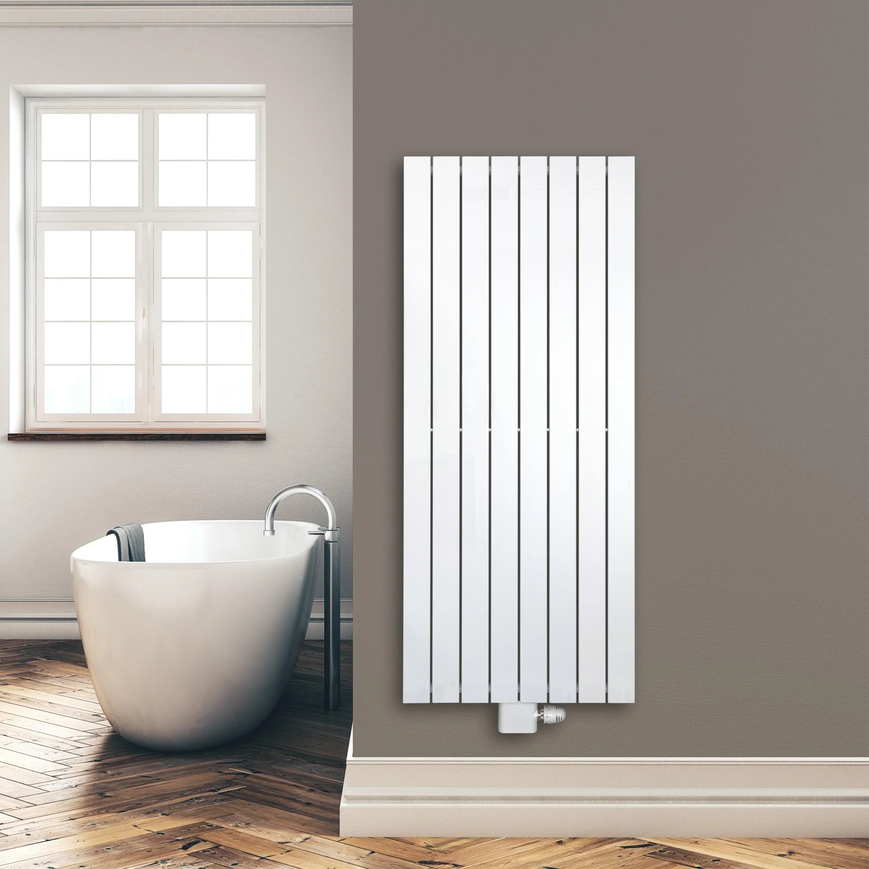 Flachheizkörper 1500 x 602 mm mit Mittelanschluss weiß Heizkörper Heizung im Badezimmer - heizkoerper.shop