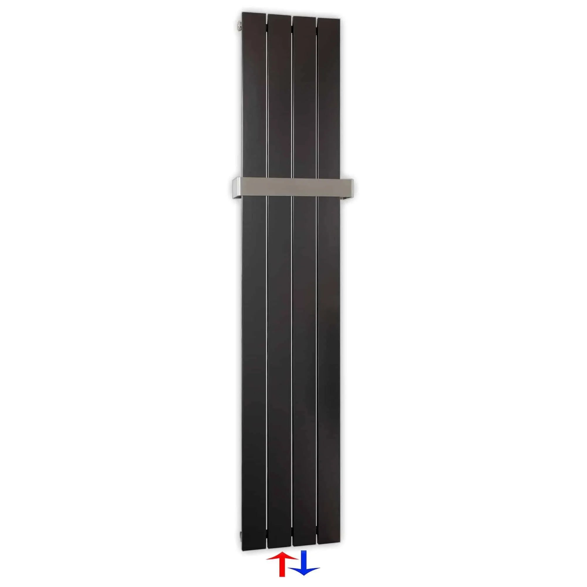 Design Paneelheizkörper vertikal 1500 x 298 mit Handtuchstange anthrazit Heizkörper Badheizkörper flach - heizkoerper.shop
