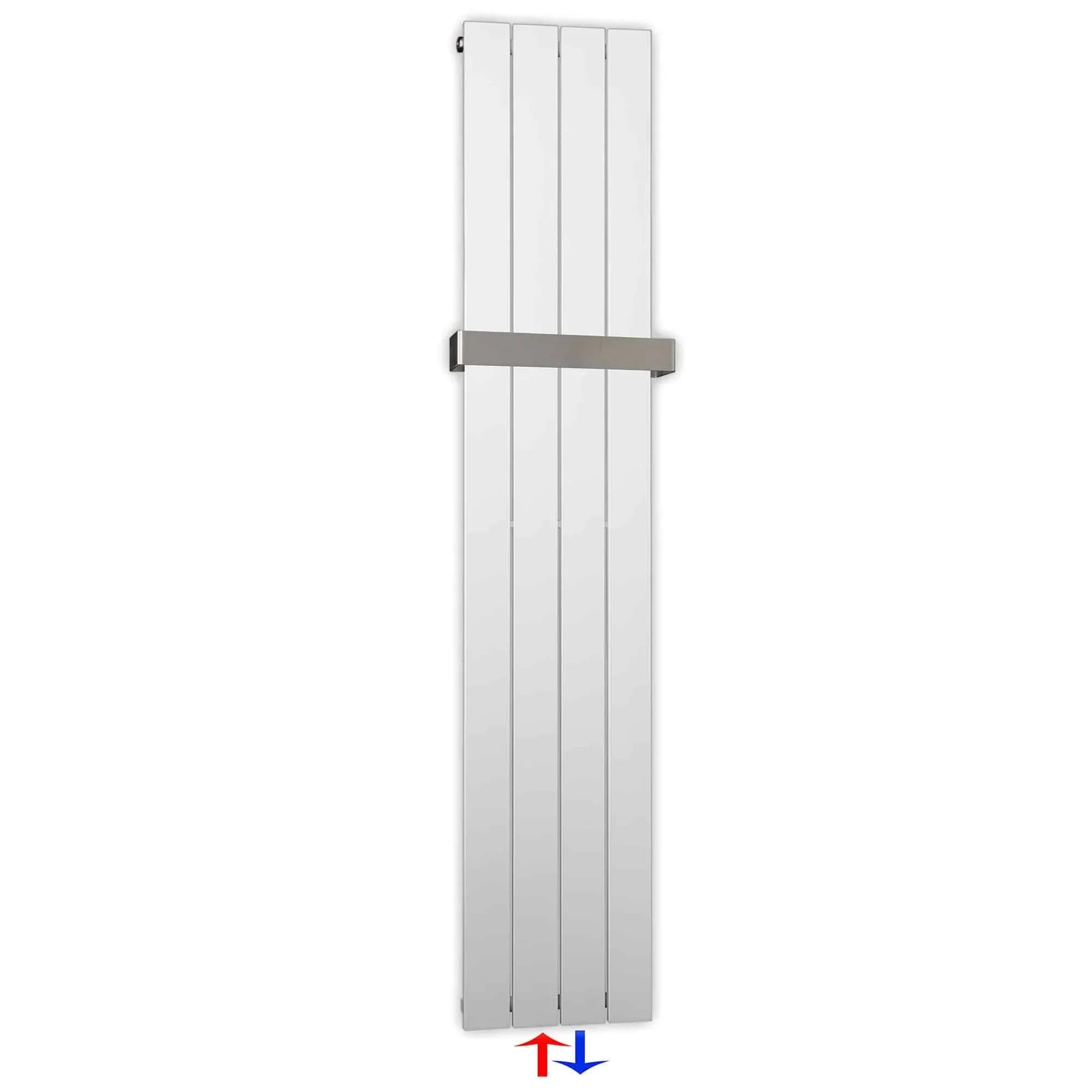 Design Paneelheizkörper vertikal 1500 x 298 mit Handtuchstange weiß Heizkörper Badheizkörper flach Badezimmer Heizung - heizkoerper.shop